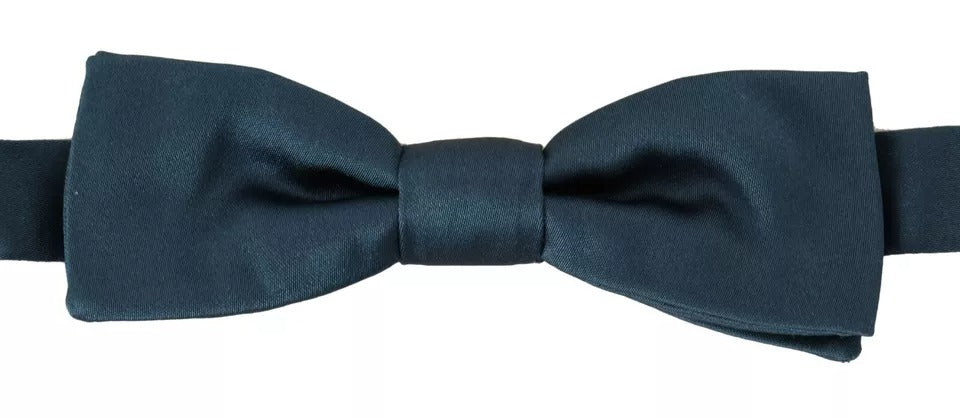 Dolce &amp; Gabbana Blaue Fliege für Herren, 100 % Seide, verstellbarer Hals