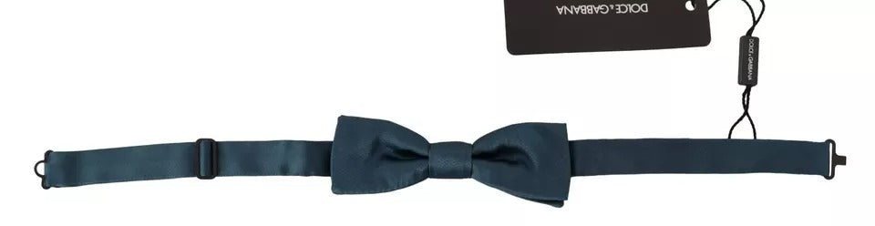 Dolce &amp; Gabbana Blaue Fliege für Herren, 100 % Seide, verstellbarer Hals