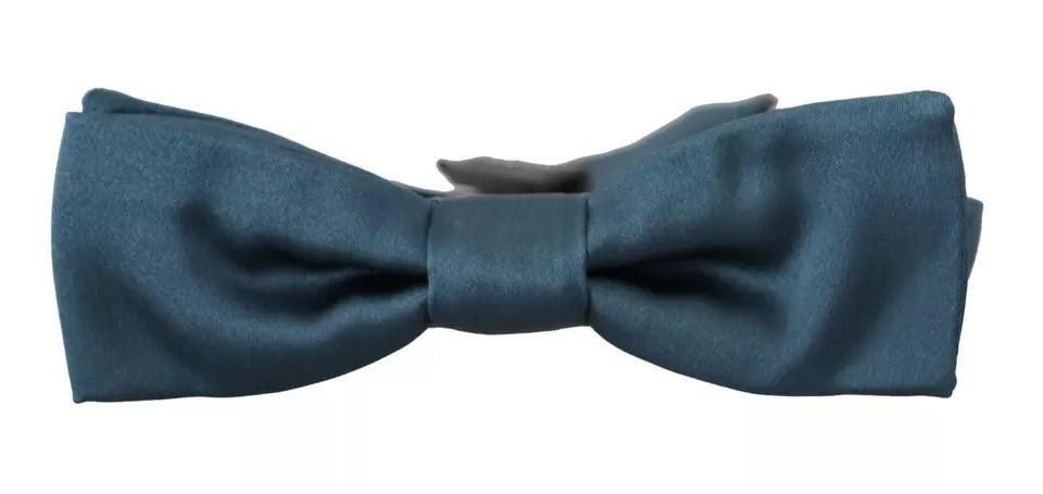Dolce &amp; Gabbana Blaue Fliege für Herren, 100 % Seide, verstellbarer Hals