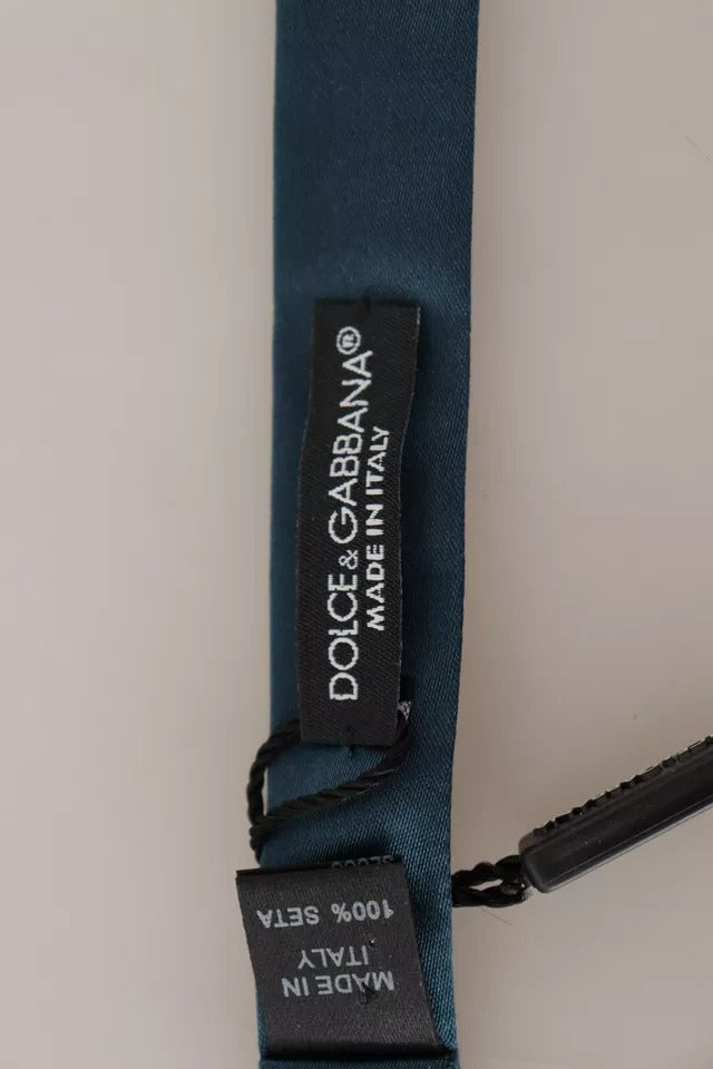 Dolce &amp; Gabbana Blaue Fliege für Herren, 100 % Seide, verstellbarer Hals