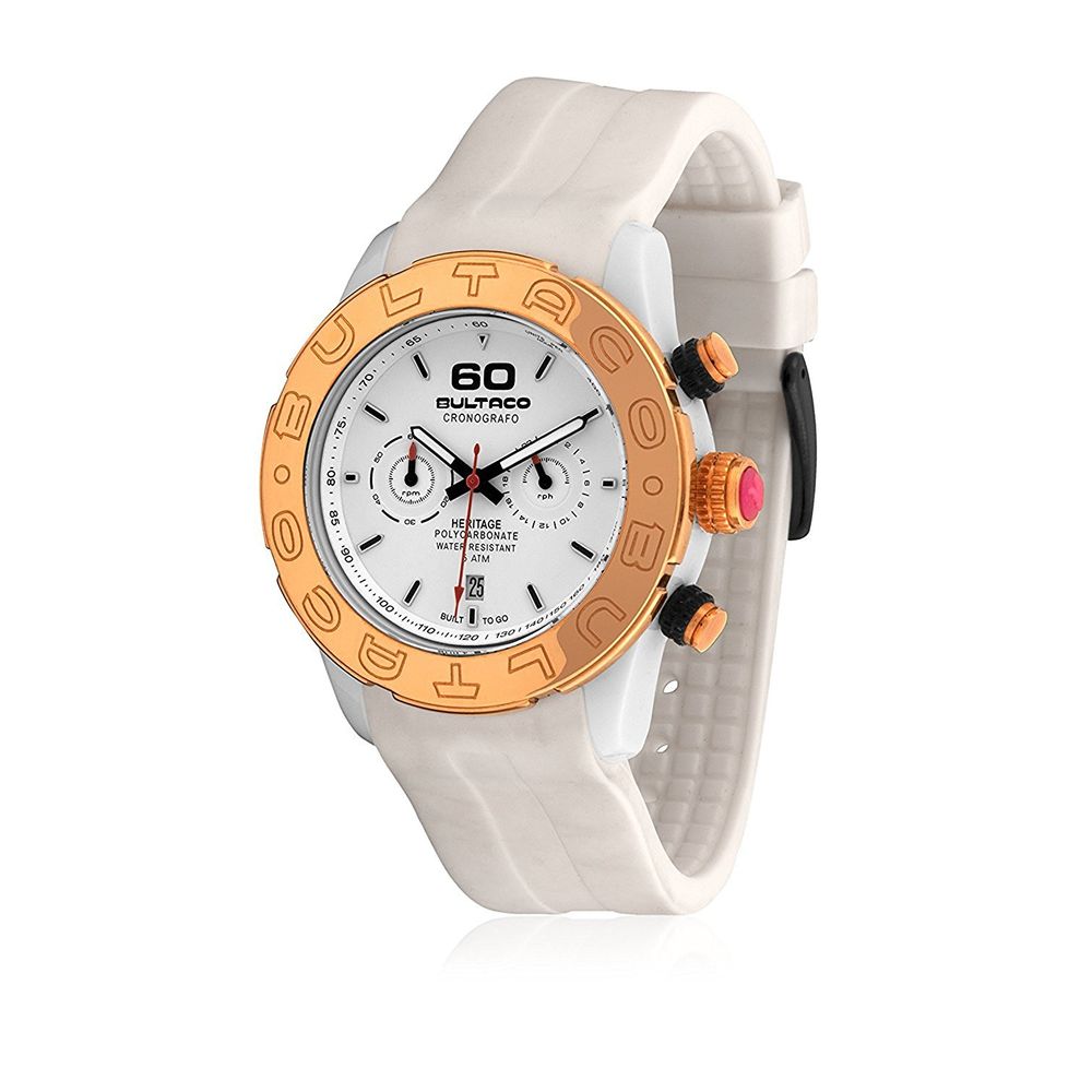 Bultaco-Uhr aus weißem Kautschuk