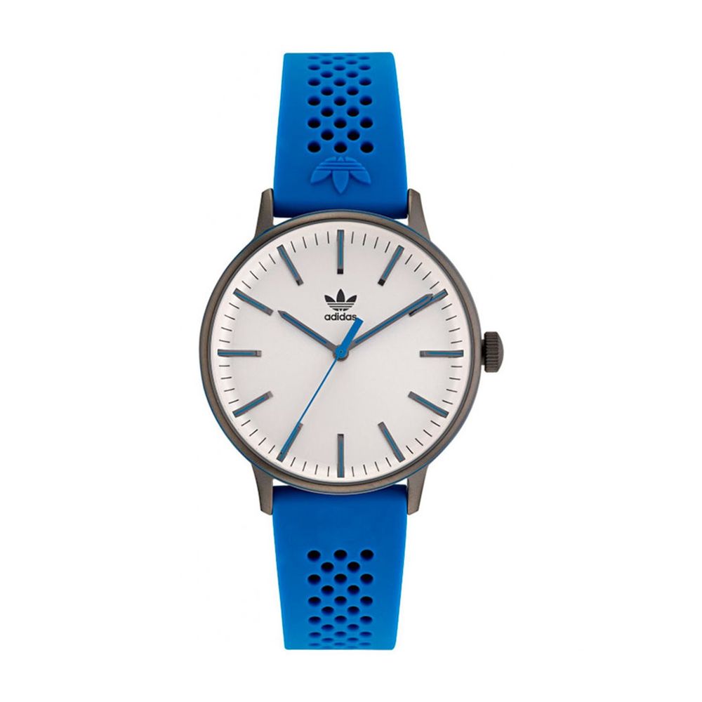 Adidas-Armbanduhr aus blauem Gummi