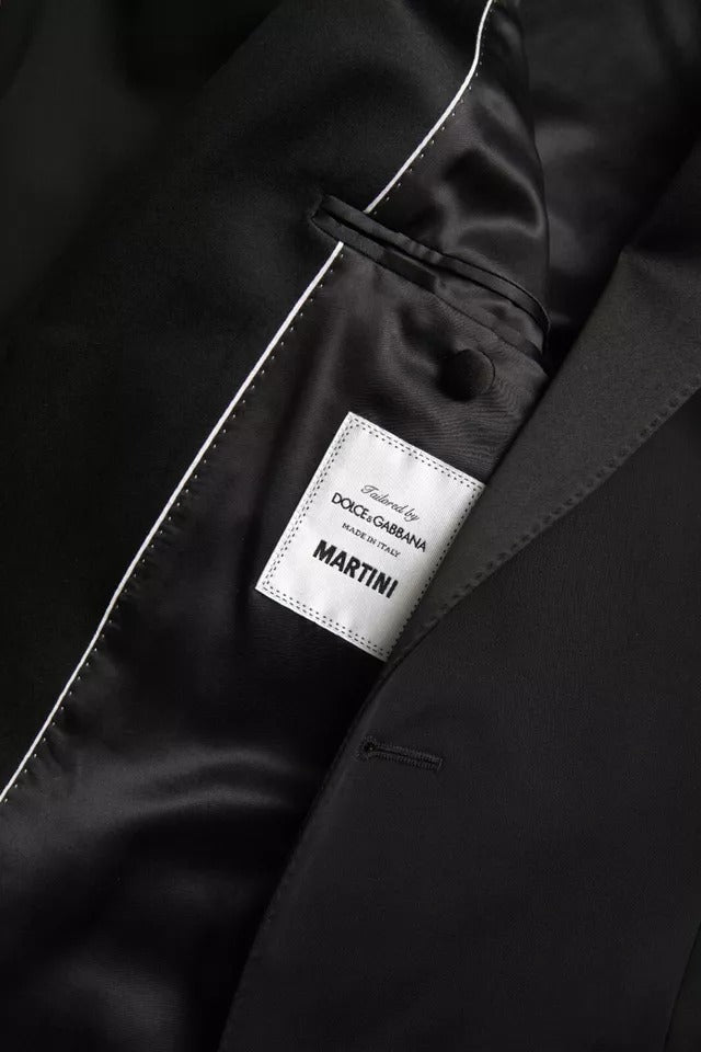 Dolce &amp; Gabbana – Einreihiger MARTINI-Blazer aus schwarzer Wolle