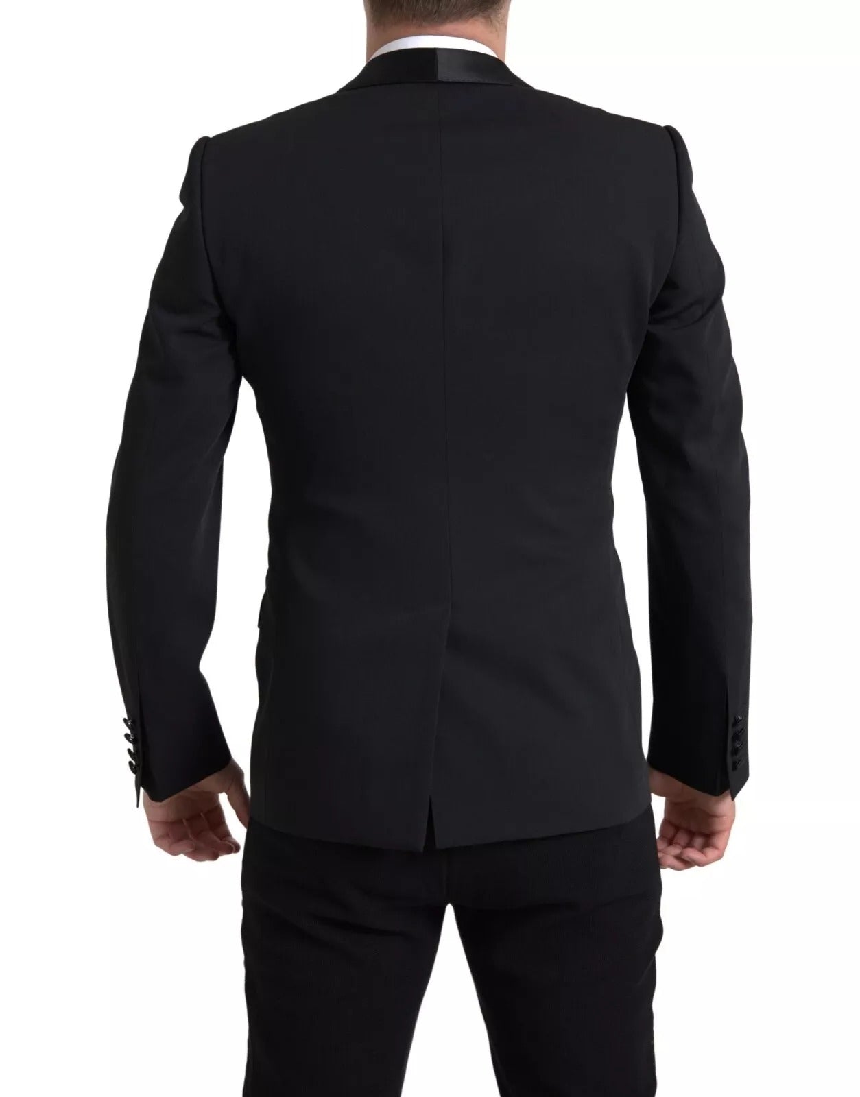 Dolce &amp; Gabbana – Einreihiger MARTINI-Blazer aus schwarzer Wolle