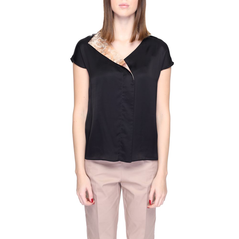 Alviero Martini Prima Classe schwarze Viskosebluse