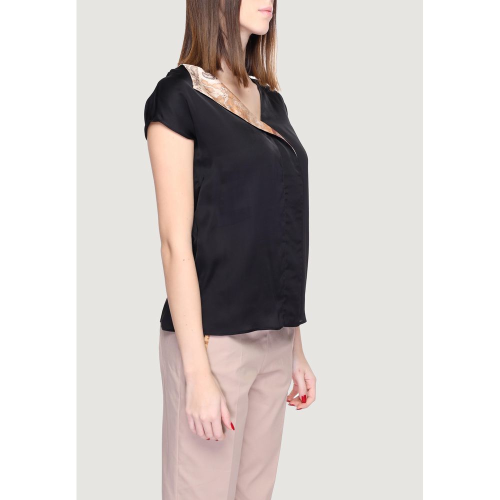Alviero Martini Prima Classe schwarze Viskosebluse