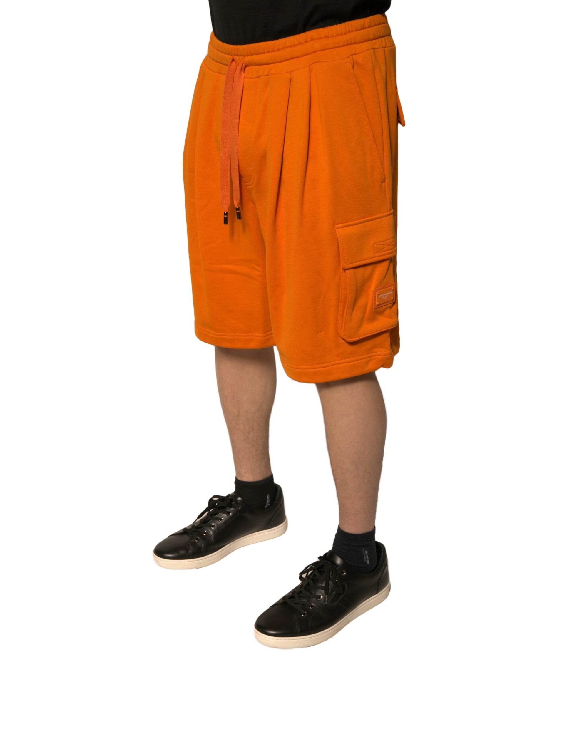 Dolce &amp; Gabbana Orangefarbene Herren-Cargo-Bermudashorts aus Baumwolle
