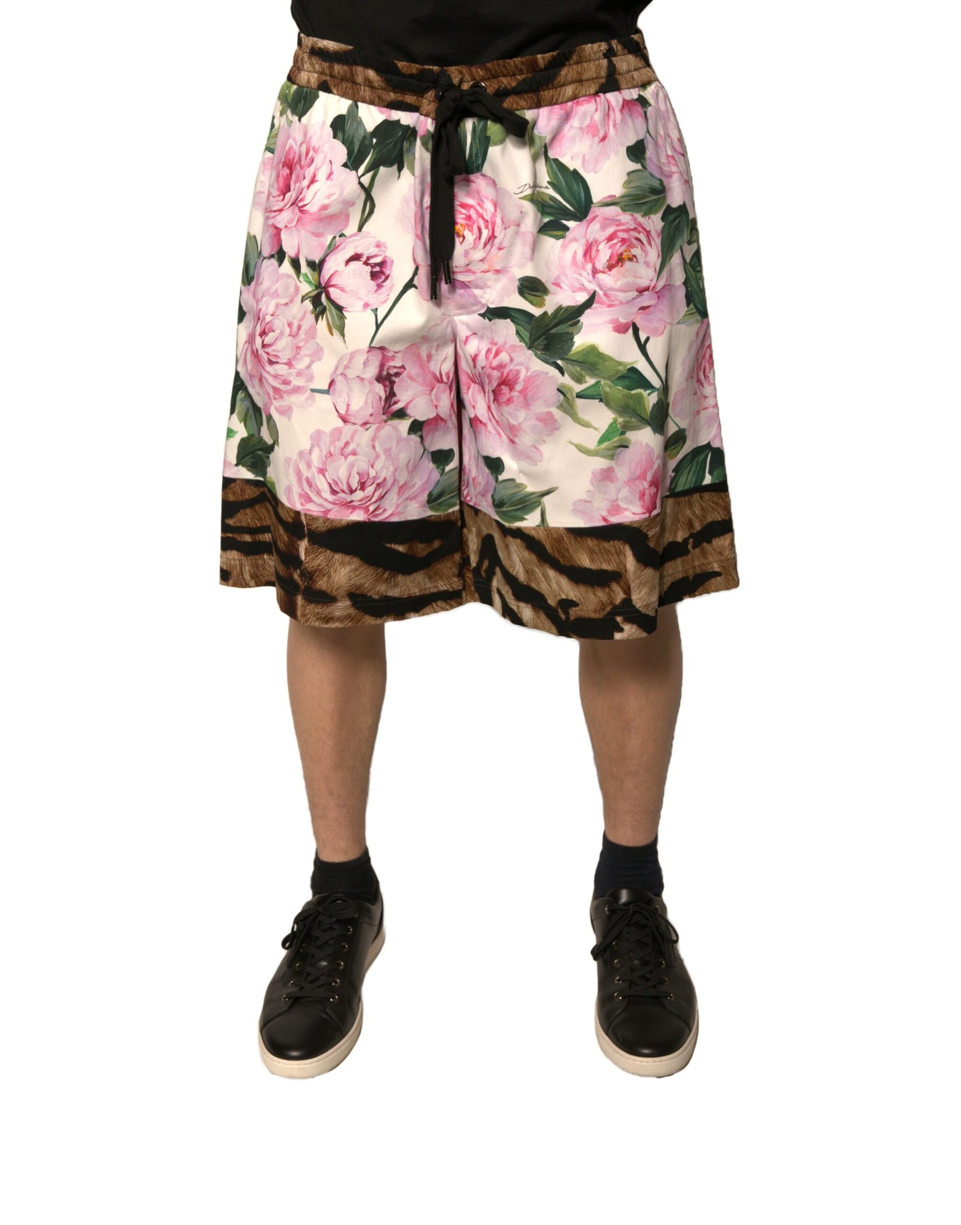 Dolce &amp; Gabbana – Bermudashorts aus Baumwolle mit mehrfarbigem Blumenmuster für Herren