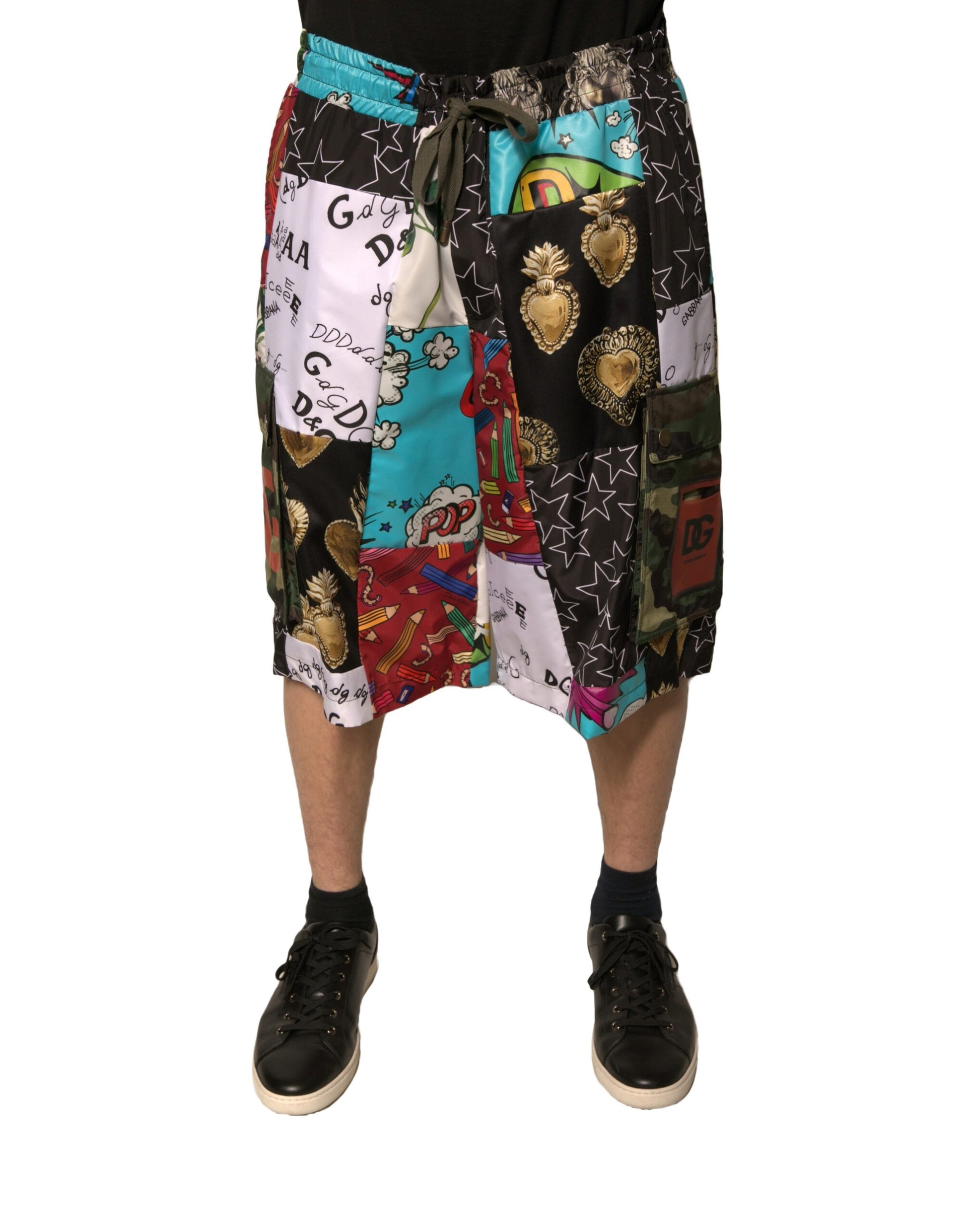Dolce &amp; Gabbana – Mehrfarbige Cargo-Bermudashorts im Patchwork-Design