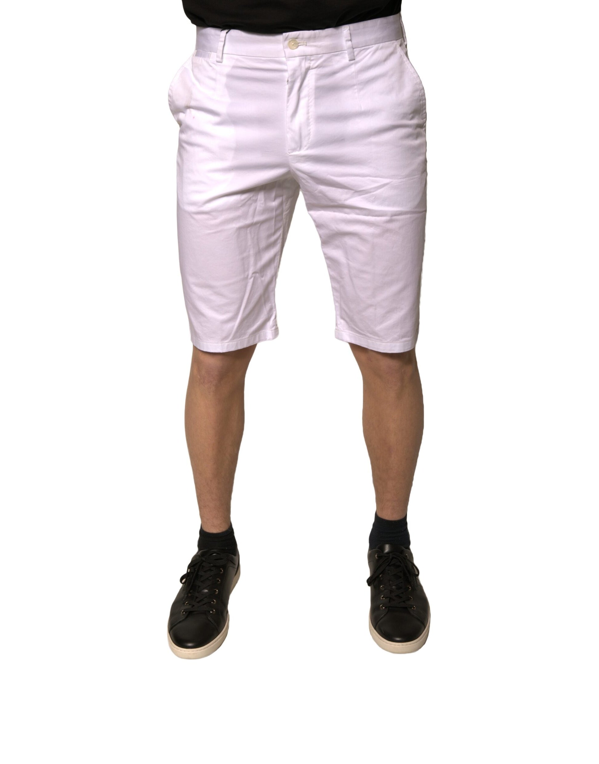 Dolce &amp; Gabbana Weiße Chinos Baumwollstretch-Freizeitshorts