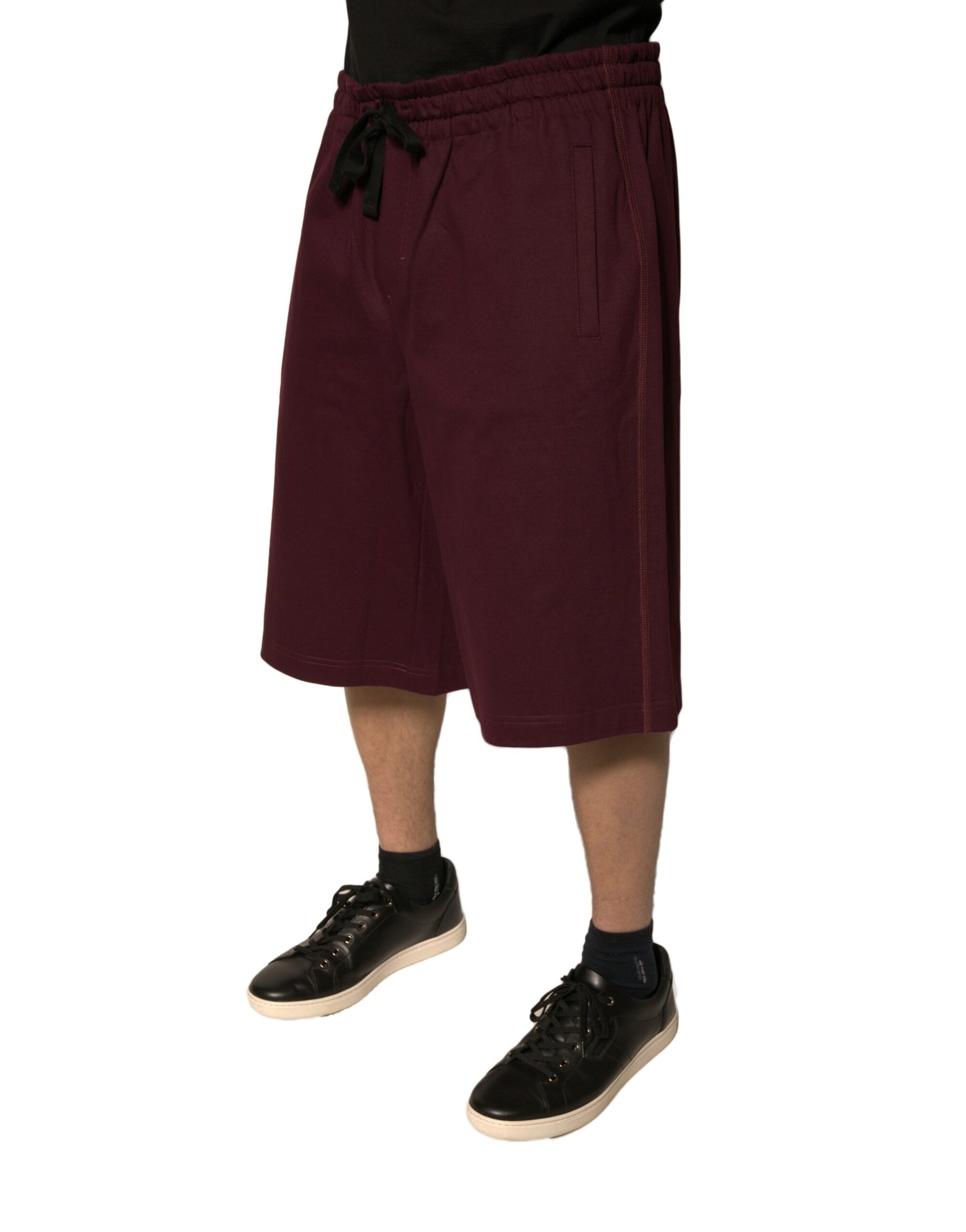 Dolce &amp; Gabbana – Kastanienbraune Bermudashorts aus Baumwolle mit mittlerer Taille