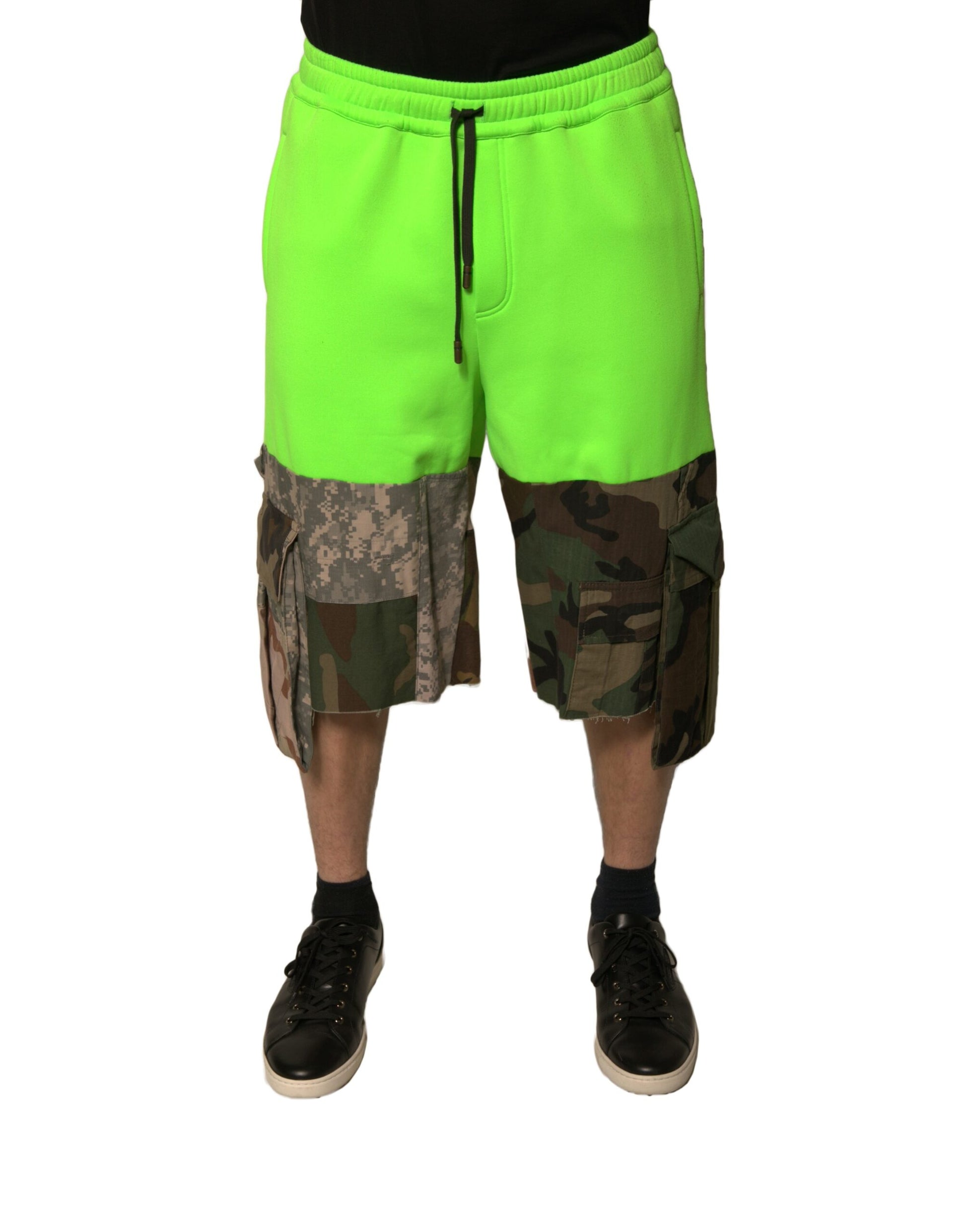 Dolce &amp; Gabbana – Grüne Cargo-Bermudashorts mit Patchwork