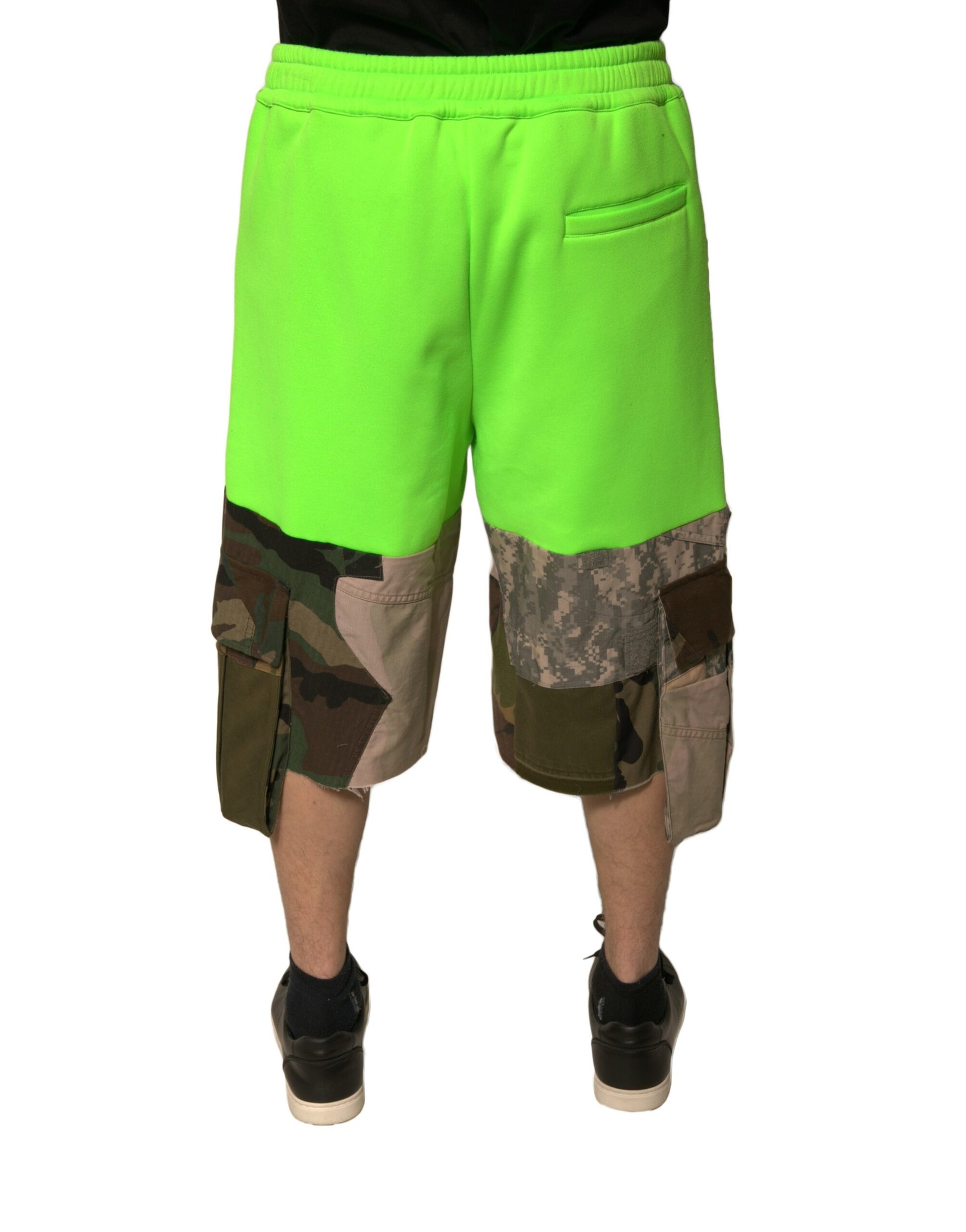 Dolce &amp; Gabbana – Grüne Cargo-Bermudashorts mit Patchwork