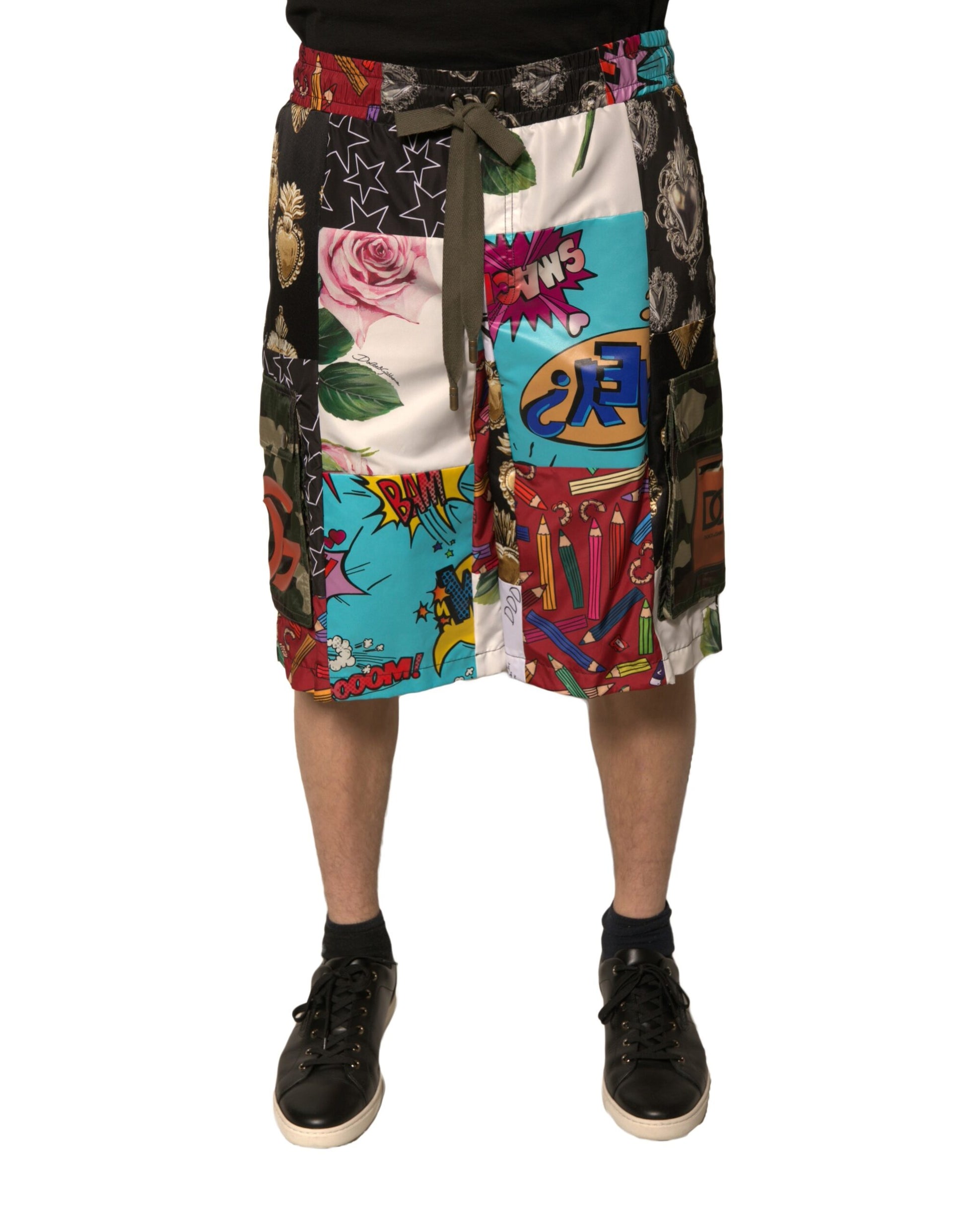 Dolce &amp; Gabbana – Mehrfarbige Cargo-Bermudashorts im Patchwork-Design