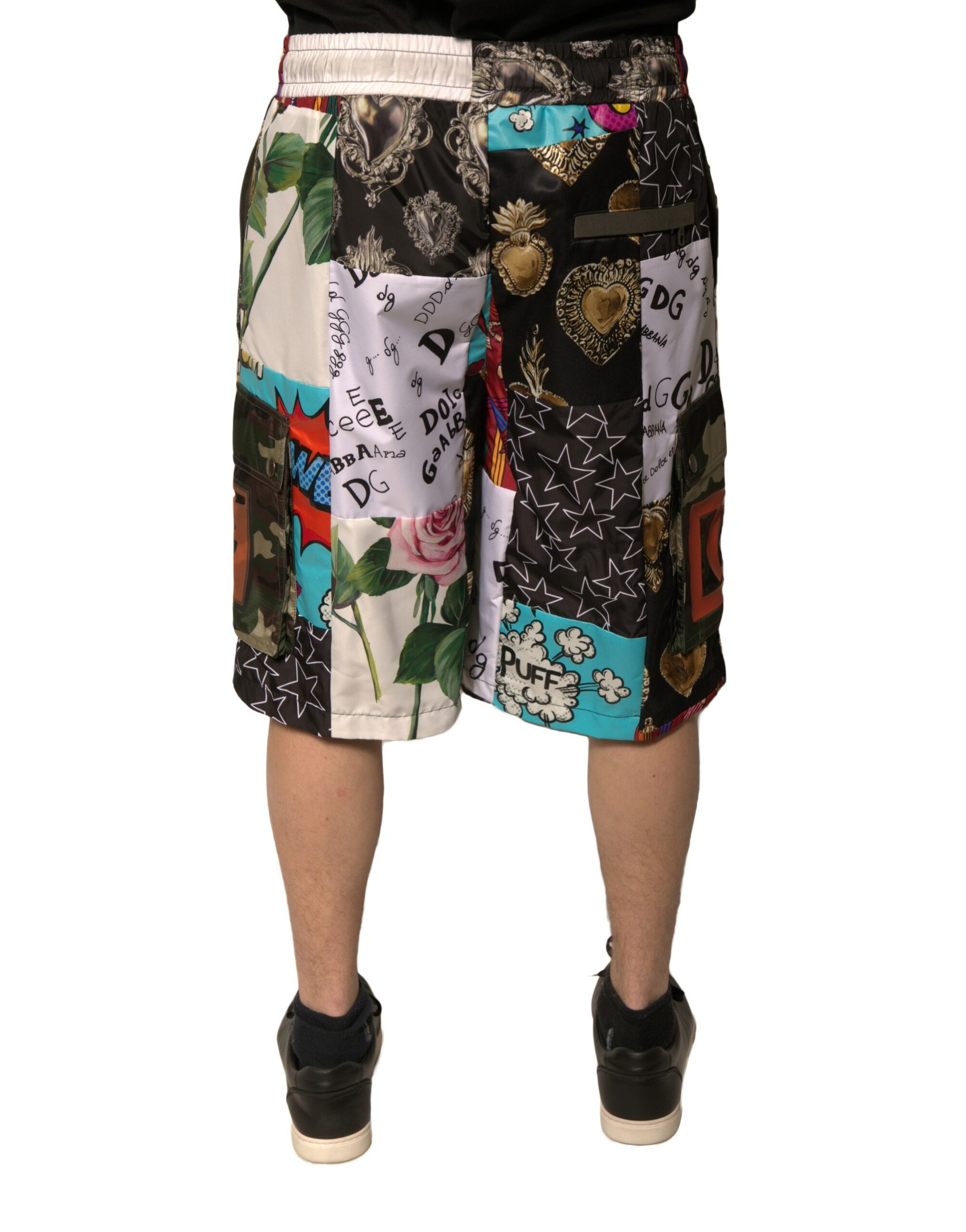 Dolce &amp; Gabbana – Mehrfarbige Cargo-Bermudashorts im Patchwork-Design