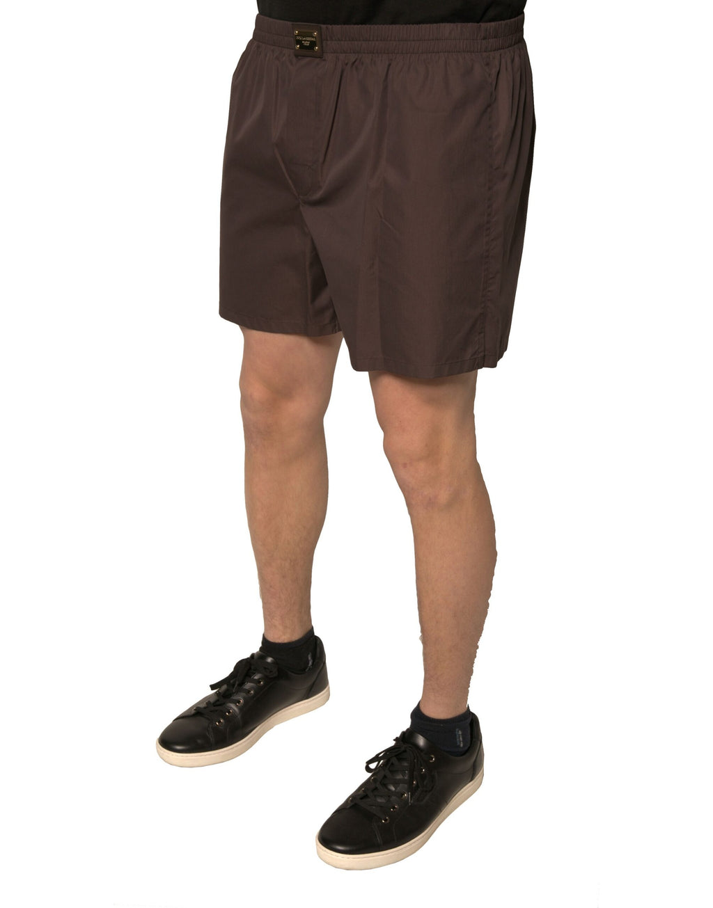 Dolce &amp; Gabbana Herren-Shorts mit mittlerer Taille aus brauner Baumwollmischung