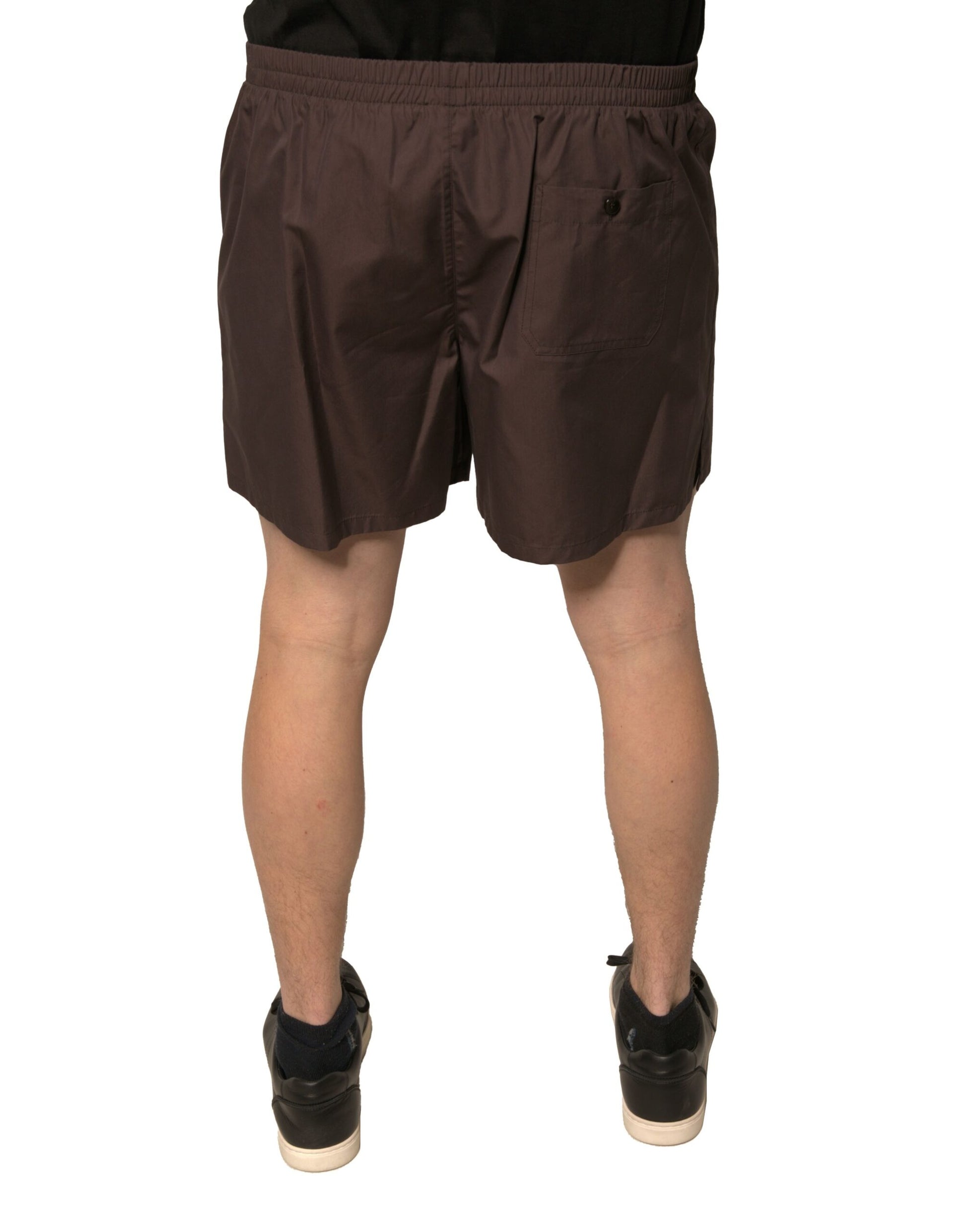 Dolce &amp; Gabbana Herren-Shorts mit mittlerer Taille aus brauner Baumwollmischung