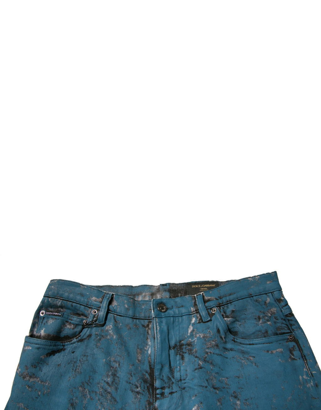 Dolce &amp; Gabbana – Blaue Skinny-Jeans aus Baumwollstretch mit Logo