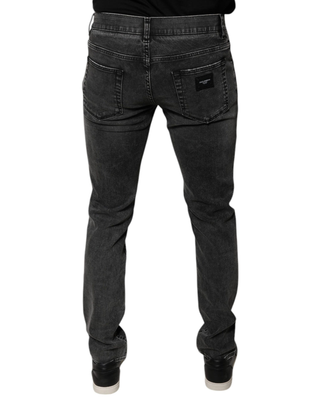 Dolce &amp; Gabbana – Schwarze Skinny-Jeans aus Baumwollstretch mit Logo