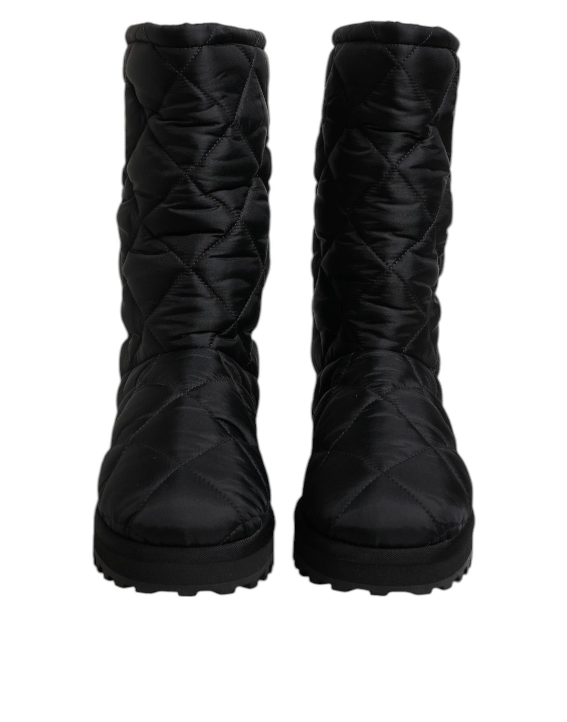 Dolce &amp; Gabbana – Winterschuhe aus gepolstertem Polyester mit halbhoher Wadenpartie in Schwarz