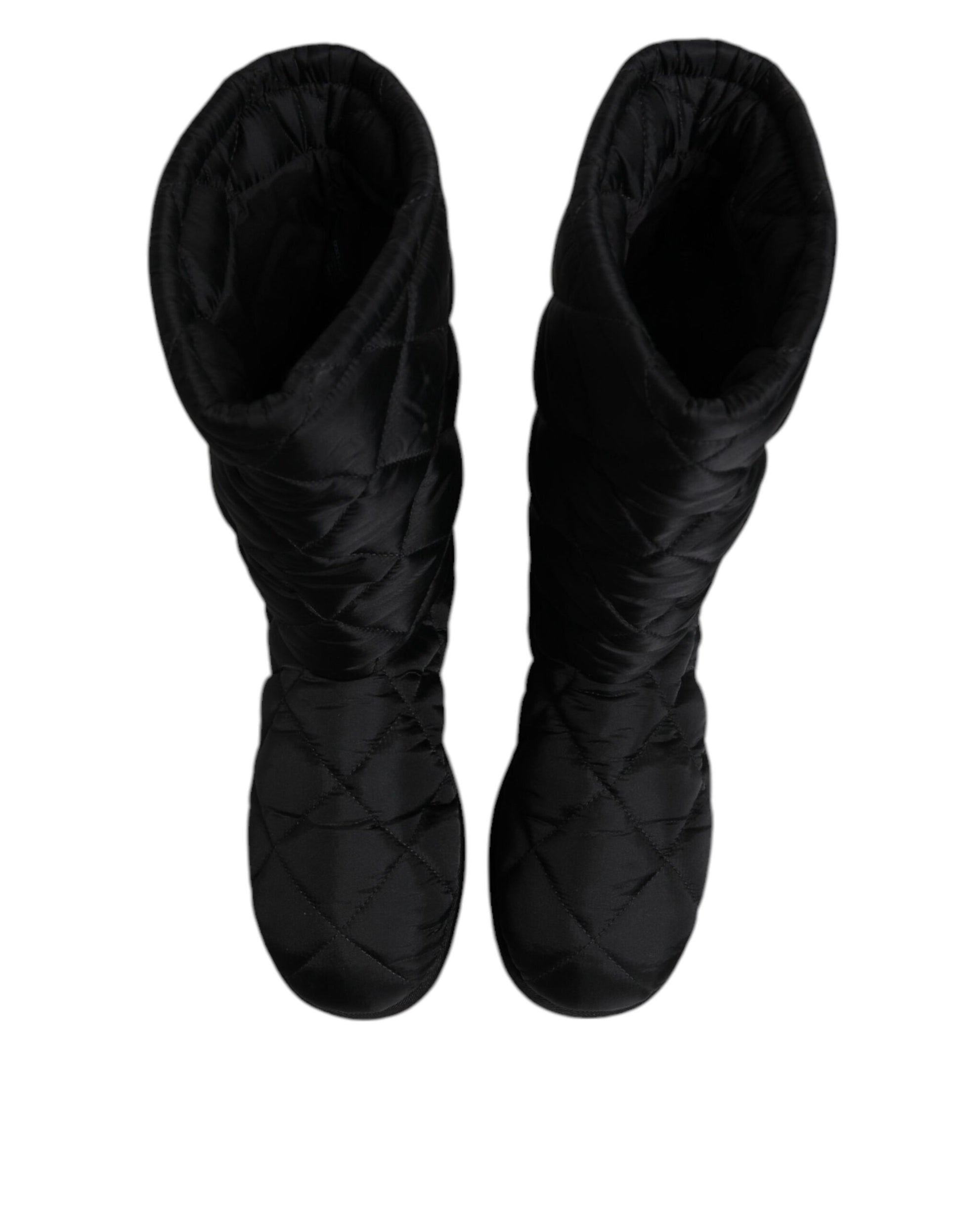 Dolce &amp; Gabbana – Winterschuhe aus gepolstertem Polyester mit halbhoher Wadenpartie in Schwarz