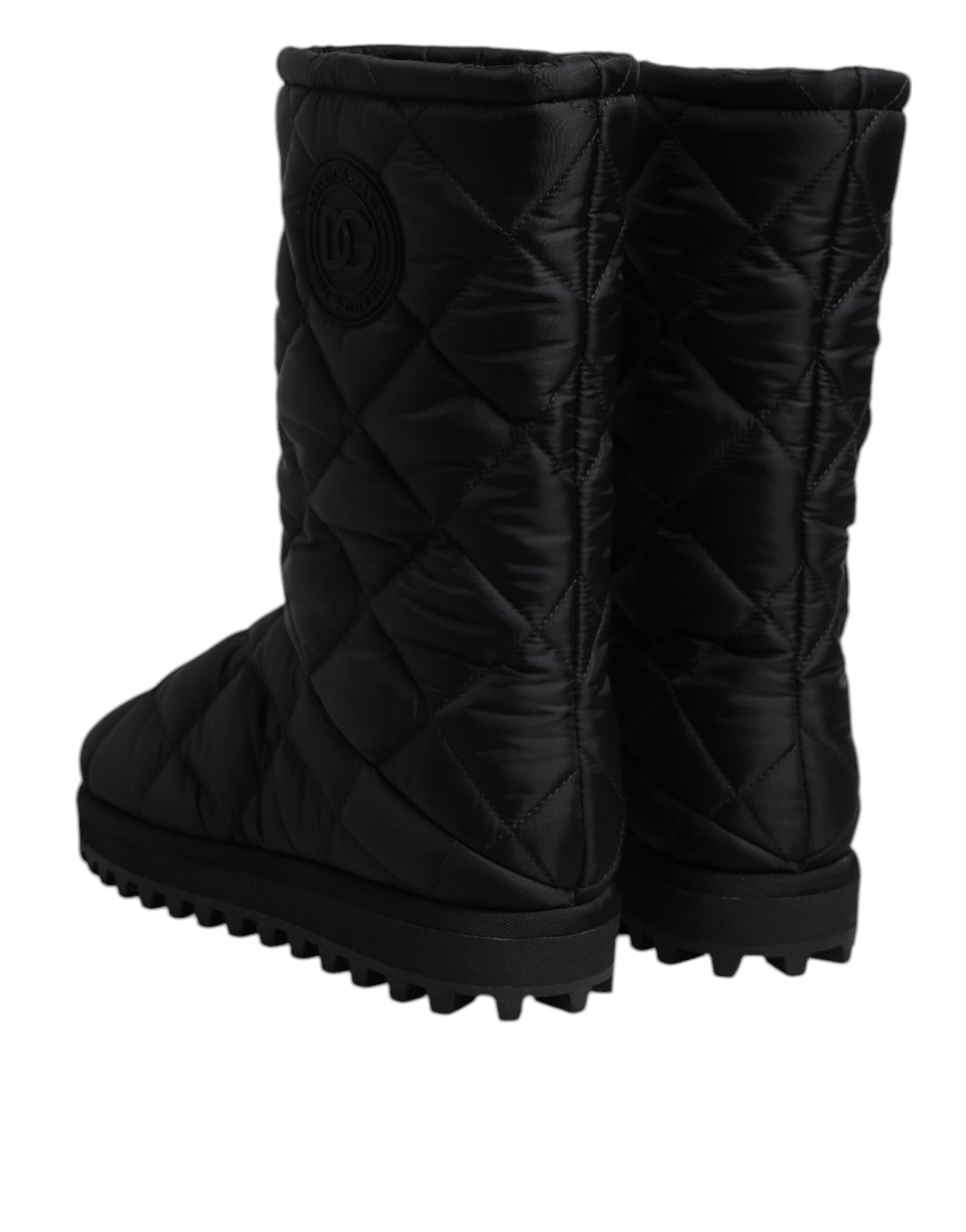 Dolce &amp; Gabbana – Winterschuhe aus gepolstertem Polyester mit halbhoher Wadenpartie in Schwarz