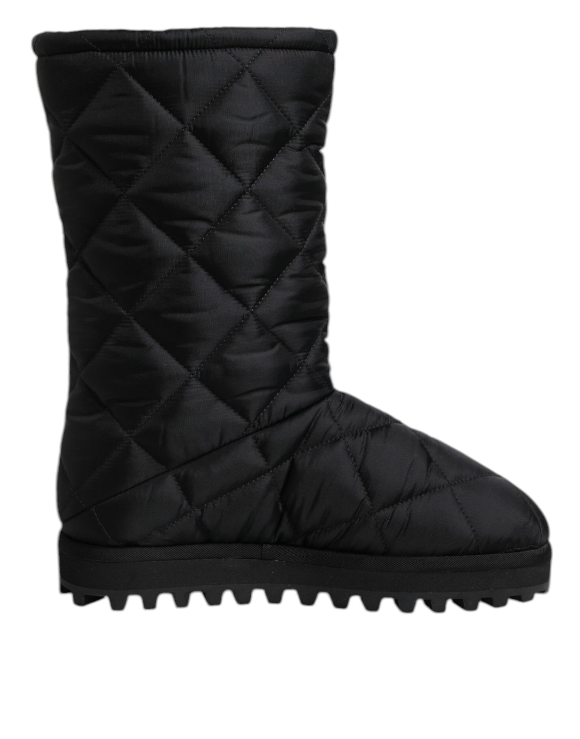 Dolce &amp; Gabbana – Winterschuhe aus gepolstertem Polyester mit halbhoher Wadenpartie in Schwarz