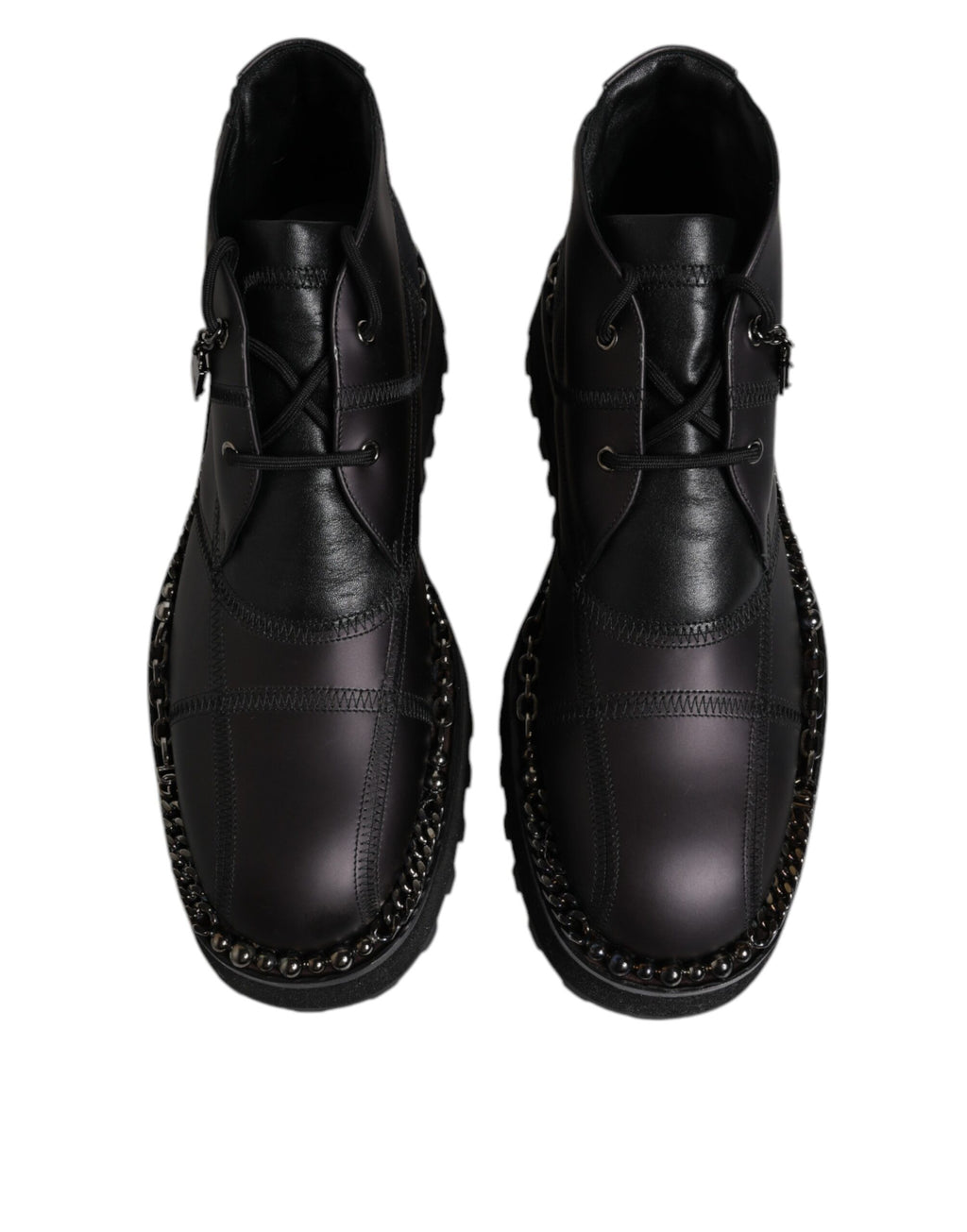 Dolce &amp; Gabbana – Schwarze Ankle Boots aus Leder mit Schnürung