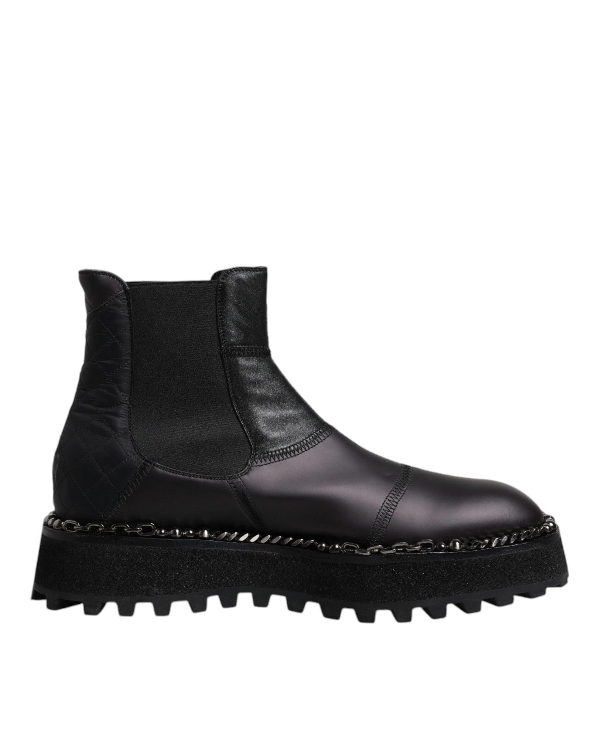 Dolce &amp; Gabbana – Schwarze Chelsea-Stiefel aus Leder