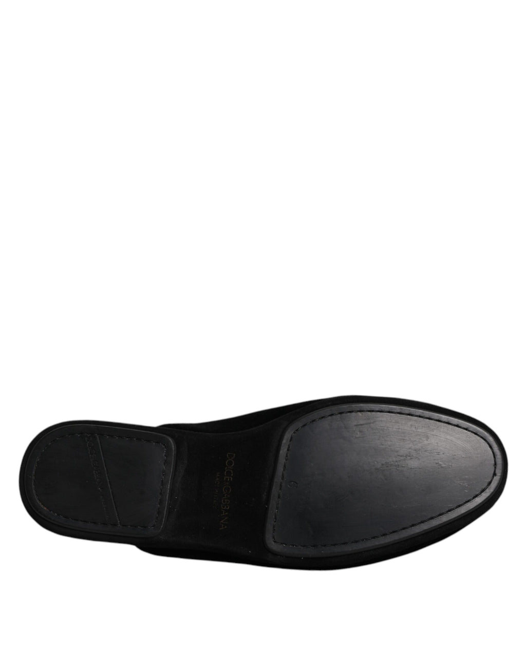 Dolce &amp; Gabbana – Flache Slipper aus schwarzem Viskosesamt