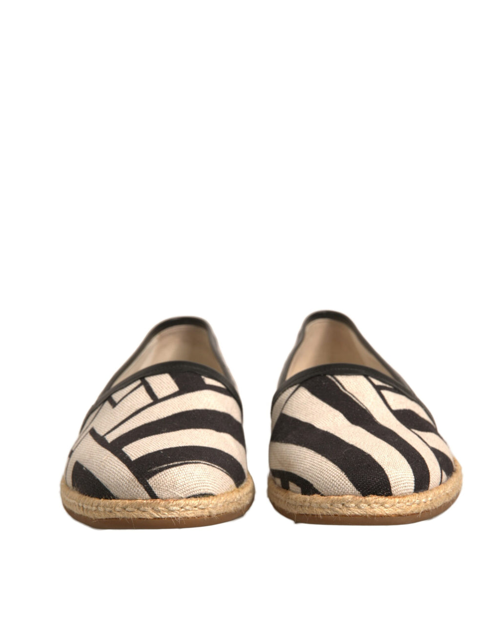 Dolce &amp; Gabbana – Espadrilles zum Hineinschlüpfen mit schwarzen und weißen Streifen