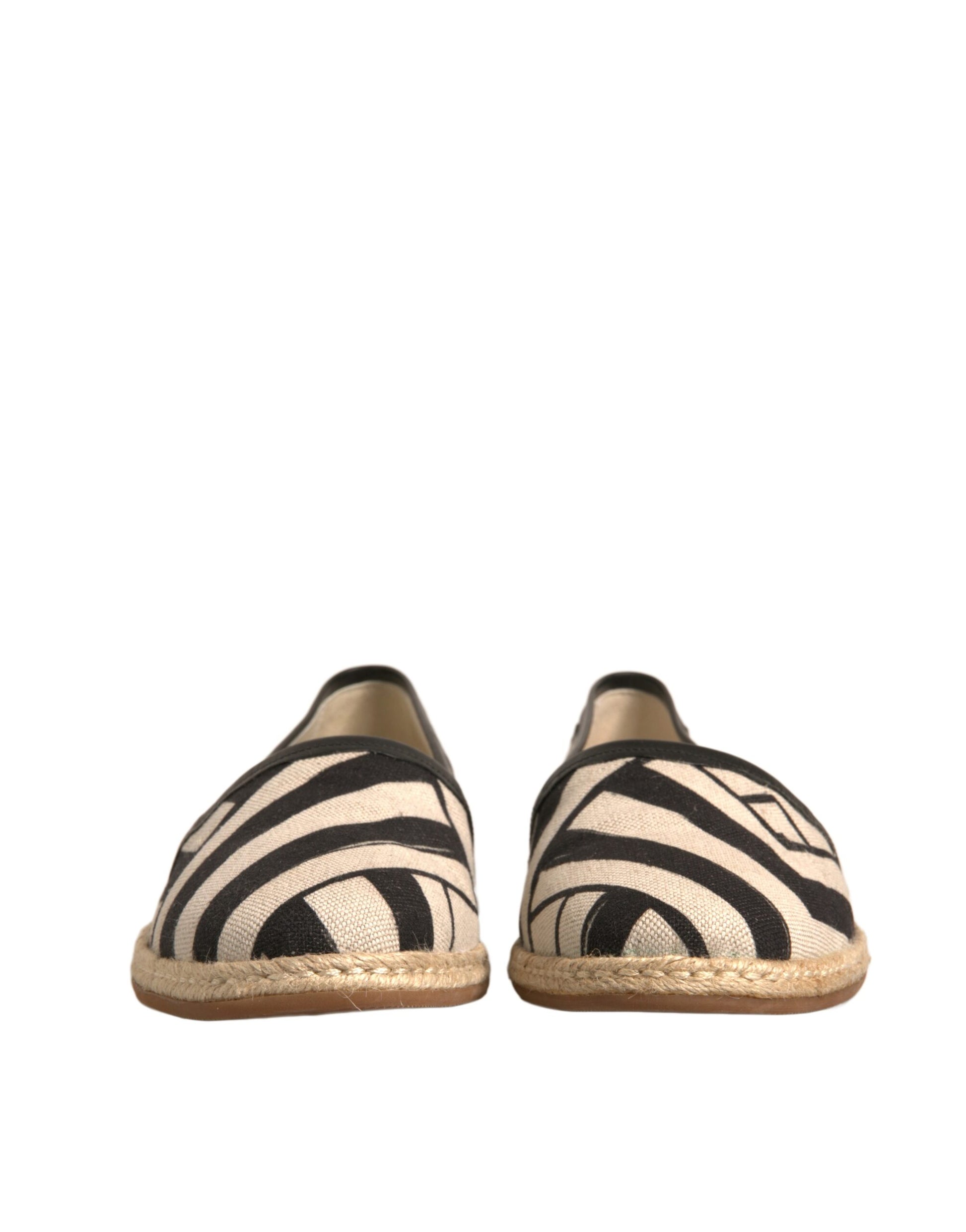 Dolce &amp; Gabbana – Espadrilles zum Hineinschlüpfen mit schwarzen und weißen Streifen
