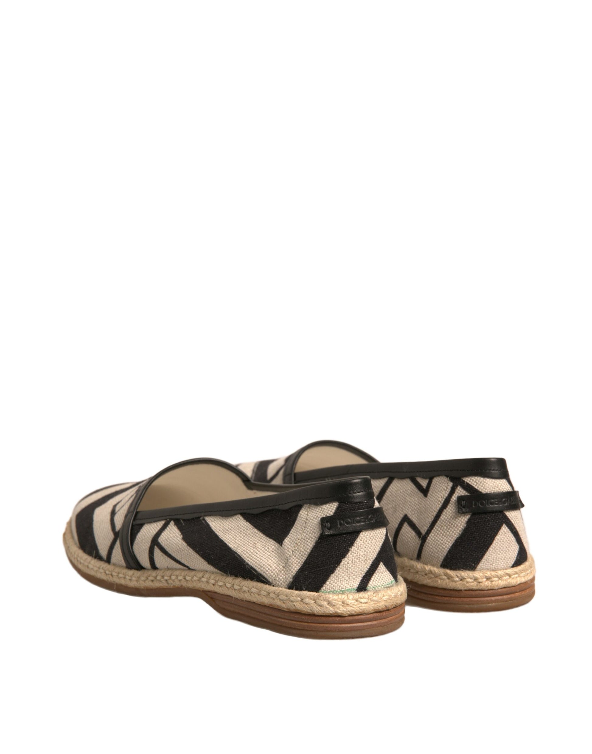 Dolce &amp; Gabbana – Espadrilles zum Hineinschlüpfen mit schwarzen und weißen Streifen
