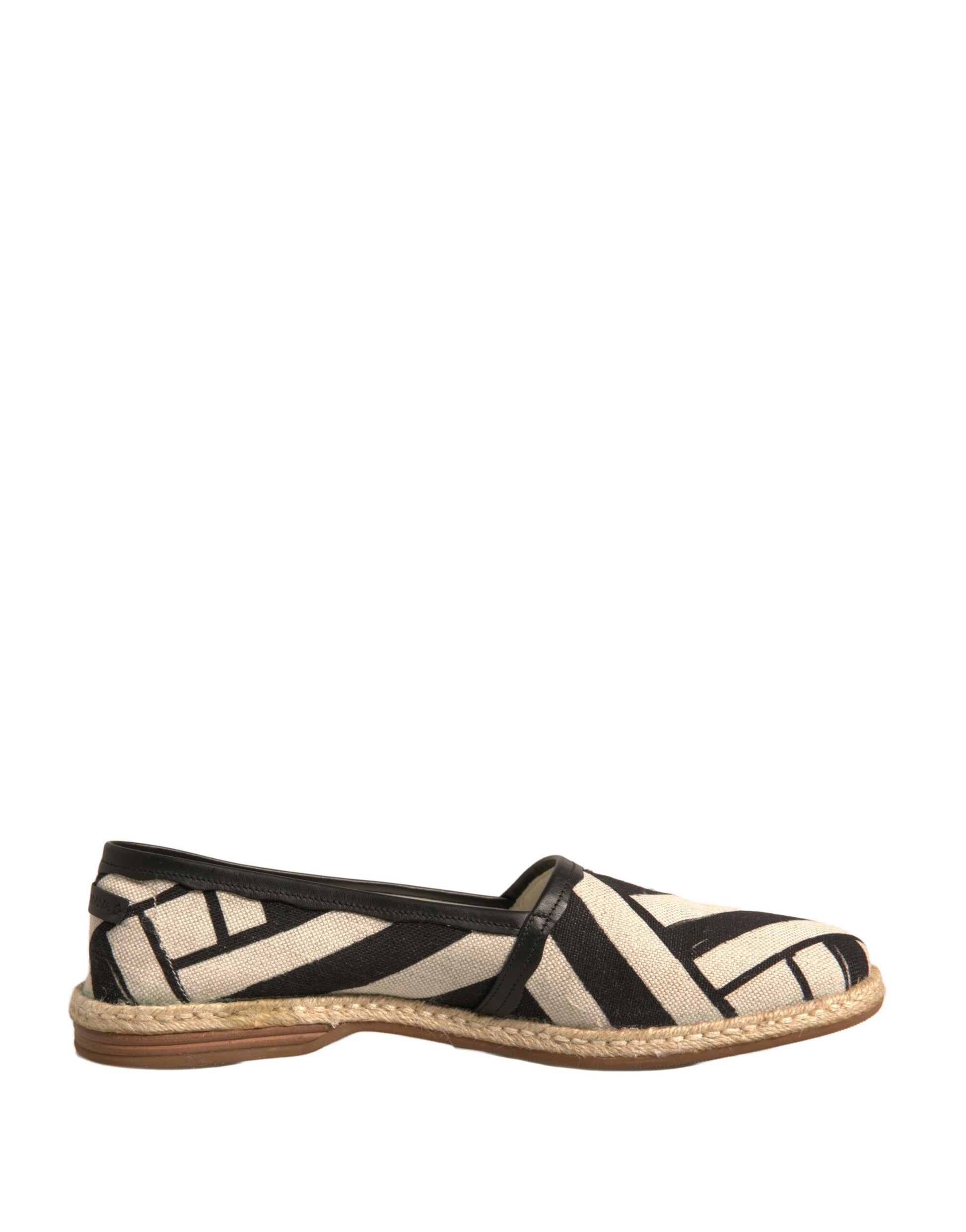 Dolce &amp; Gabbana – Espadrilles zum Hineinschlüpfen mit schwarzen und weißen Streifen