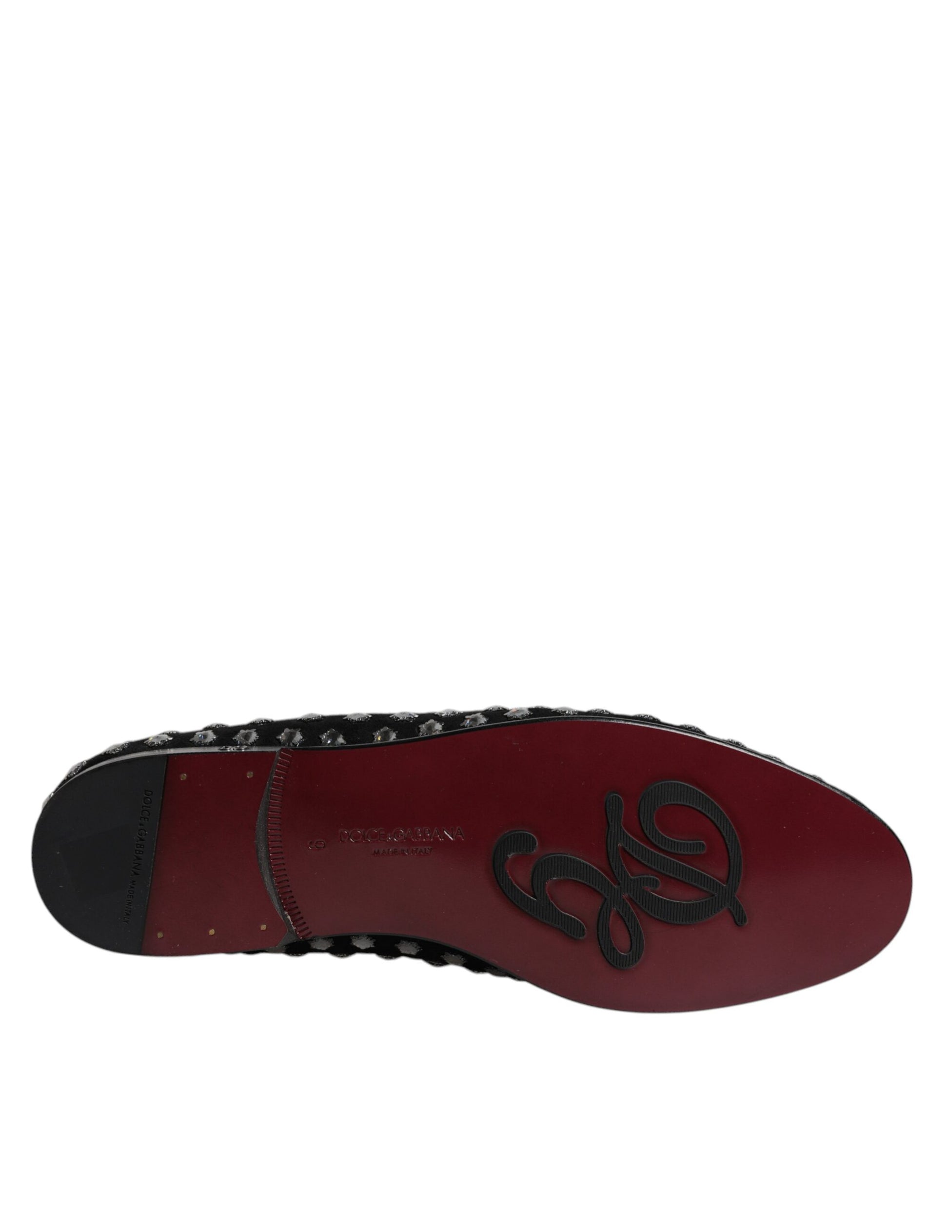Dolce &amp; Gabbana – Schwarze Loafer mit Kristallverzierung