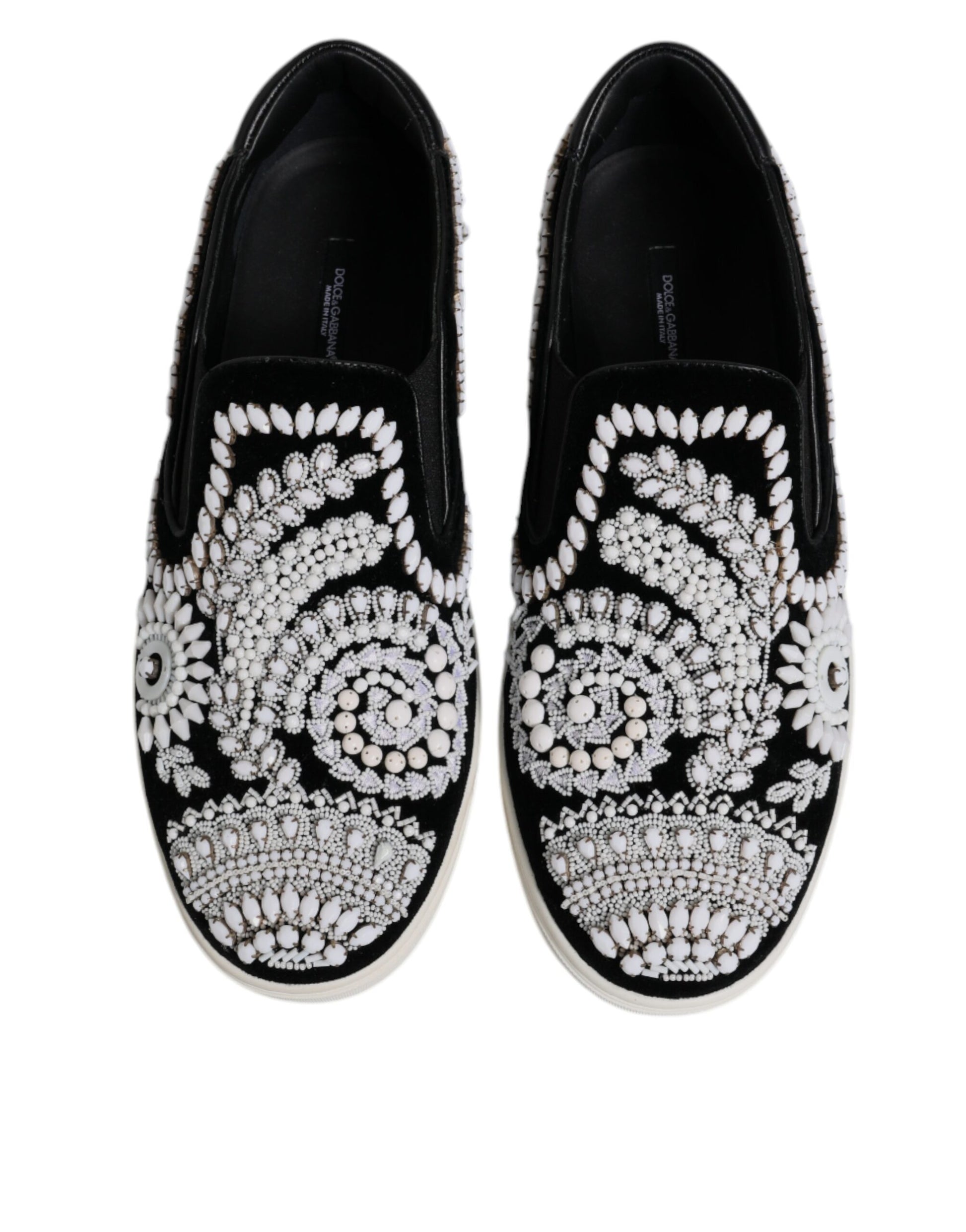 Dolce &amp; Gabbana – London – Schwarze Slipper mit Verzierung für Herren