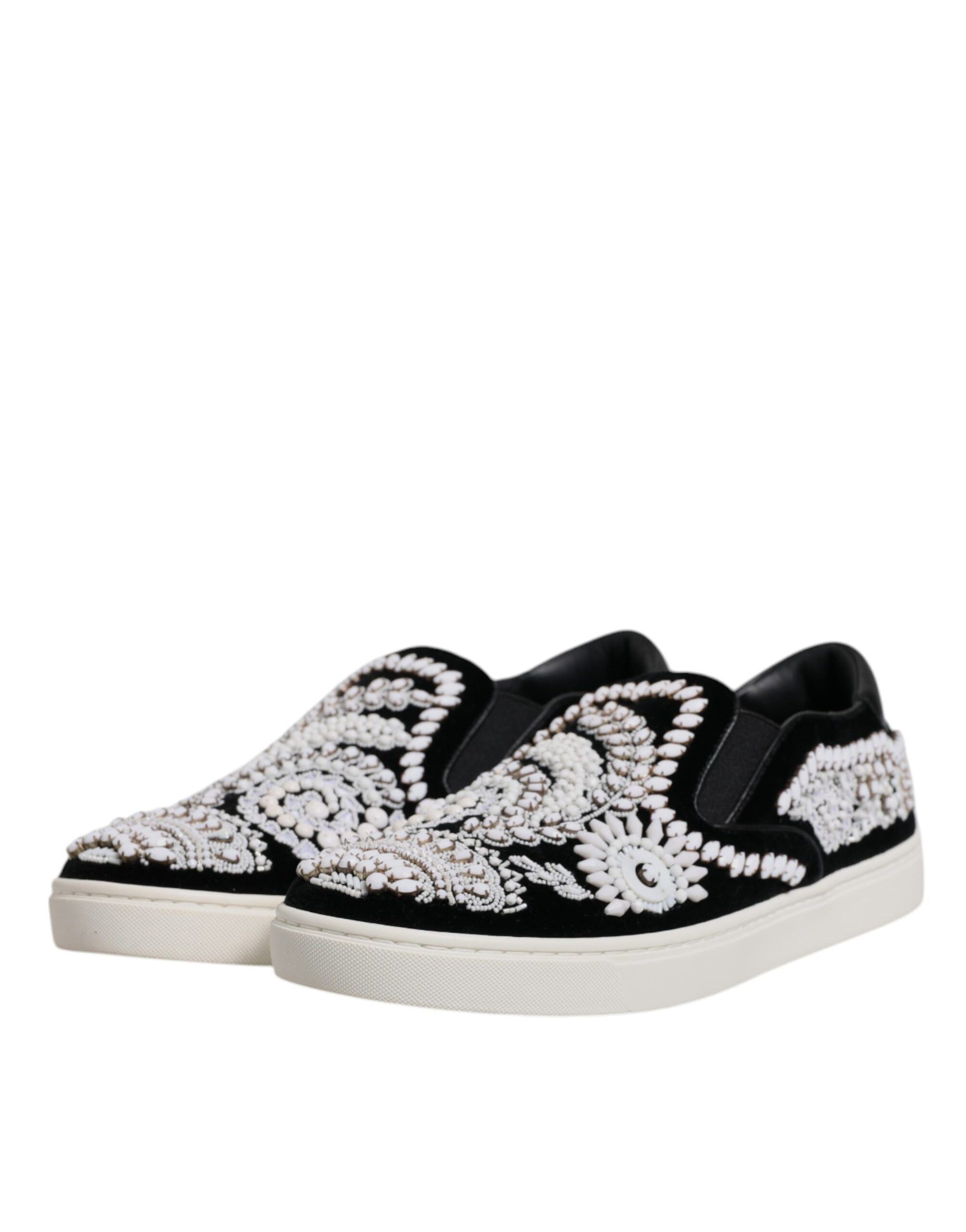 Dolce &amp; Gabbana – London – Schwarze Slipper mit Verzierung für Herren