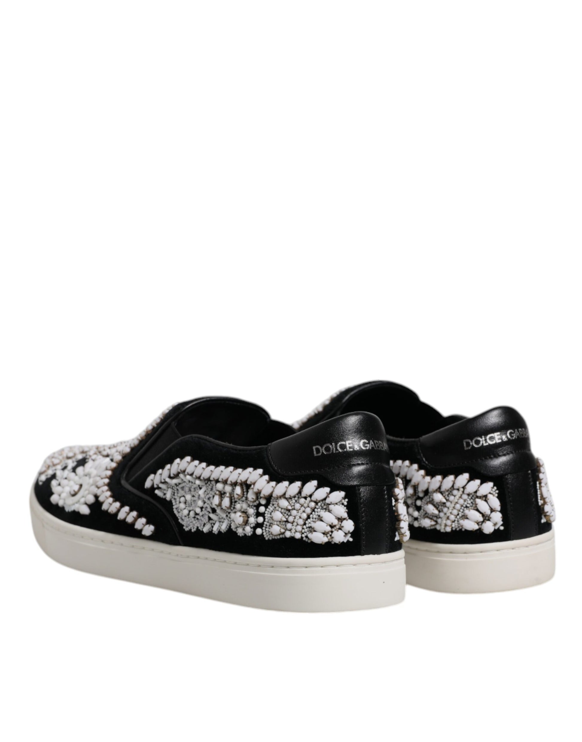 Dolce &amp; Gabbana – London – Schwarze Slipper mit Verzierung für Herren