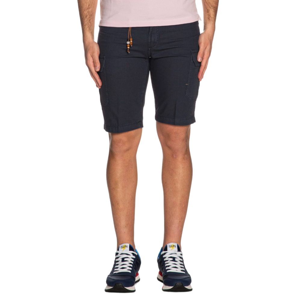Yes Zee Blaue Herren-Bermudashorts aus Baumwolle