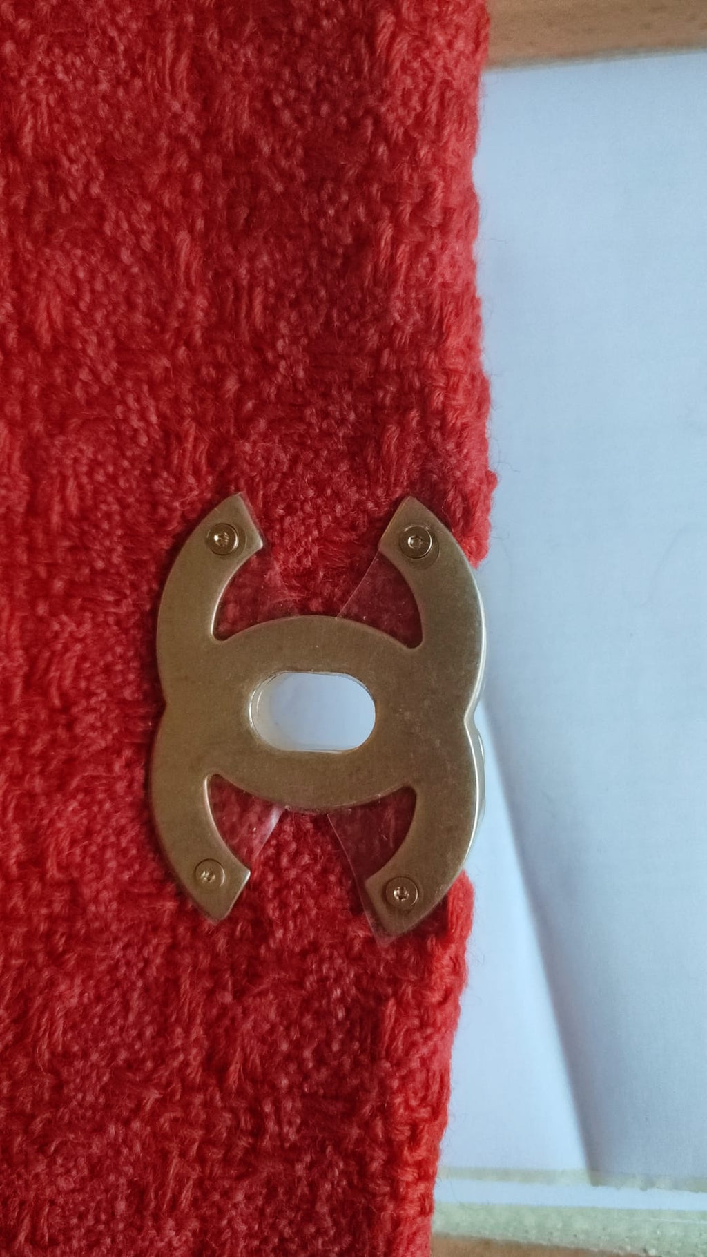 Chanel Red Tweed 2WAY Hand Chain Medium Umhängetasche