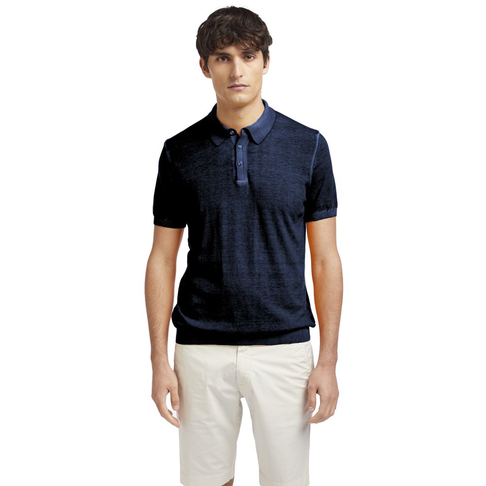 AT.P.CO Poloshirt aus blauer Baumwolle