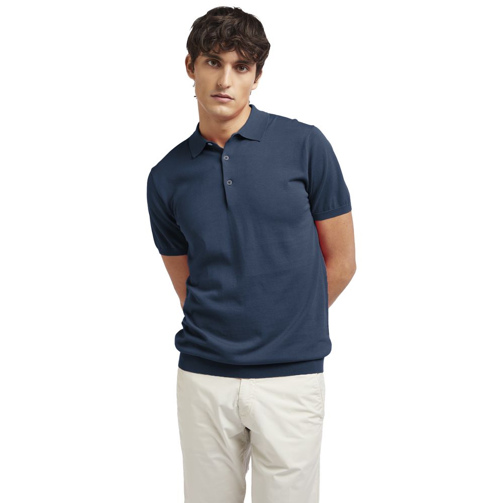AT.P.CO Poloshirt aus blauer Baumwolle
