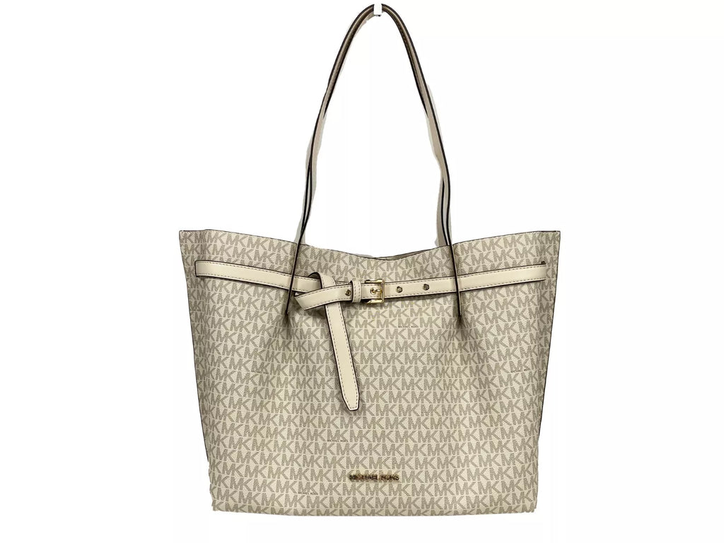 Michael Kors Emilia Große Signature PVC-Tragetasche Hellcreme