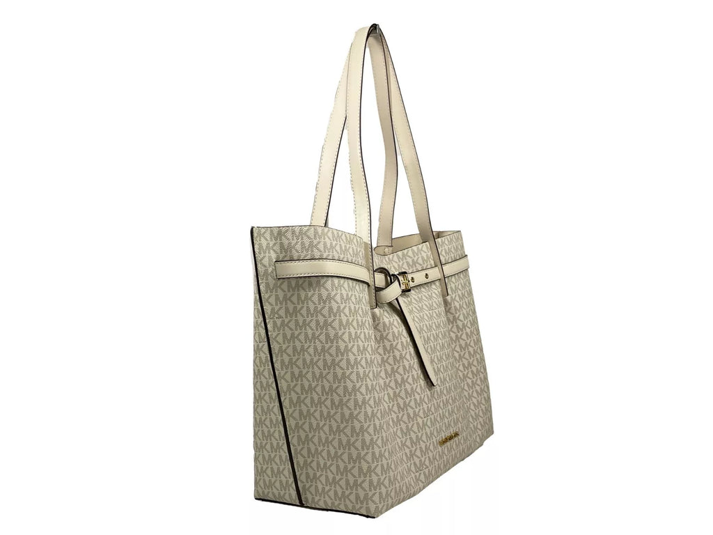 Michael Kors Emilia Große Signature PVC-Tragetasche Hellcreme