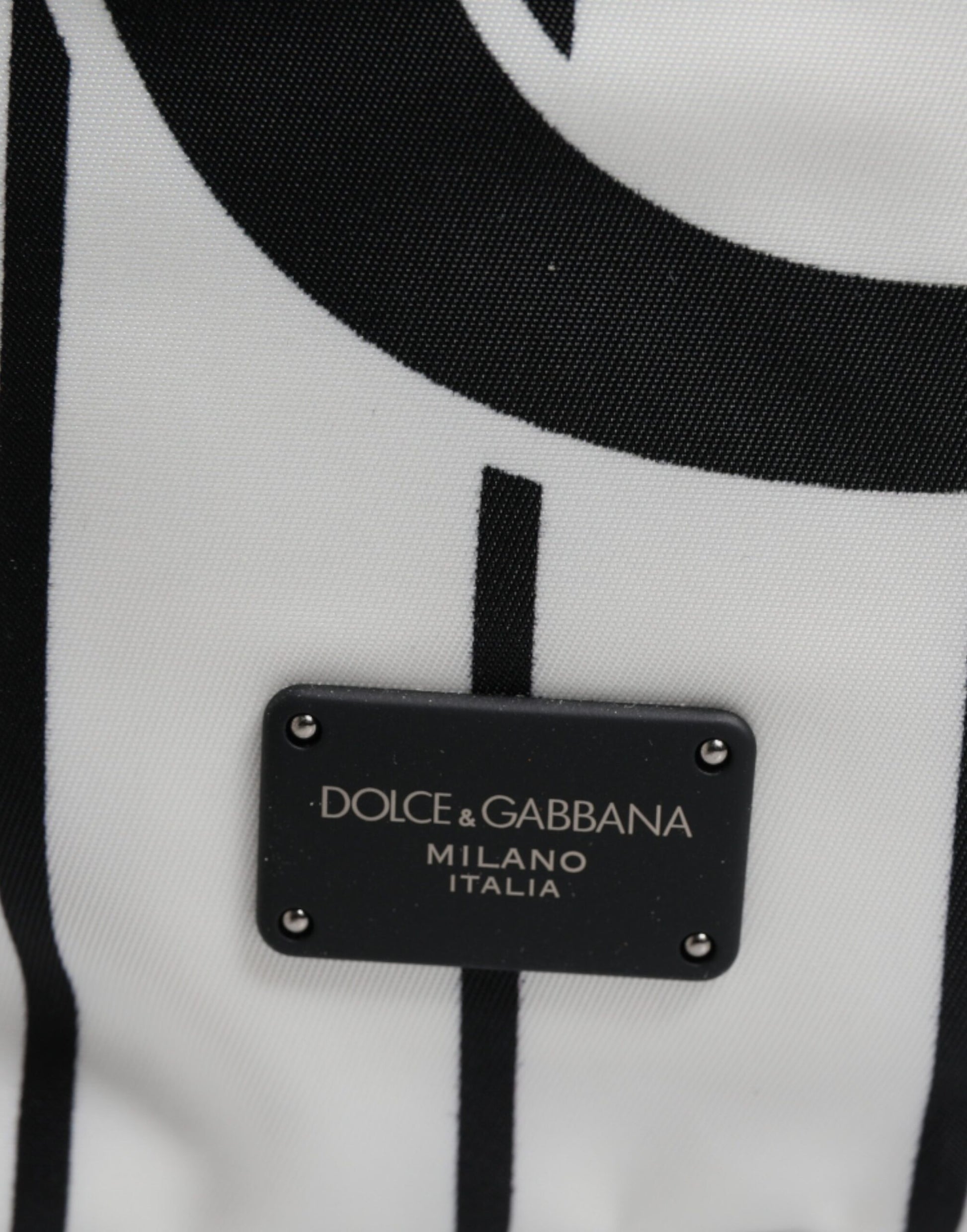 Dolce &amp; Gabbana Schwarz Weiß Vulcano Royal King Print Männer Rucksack Tasche