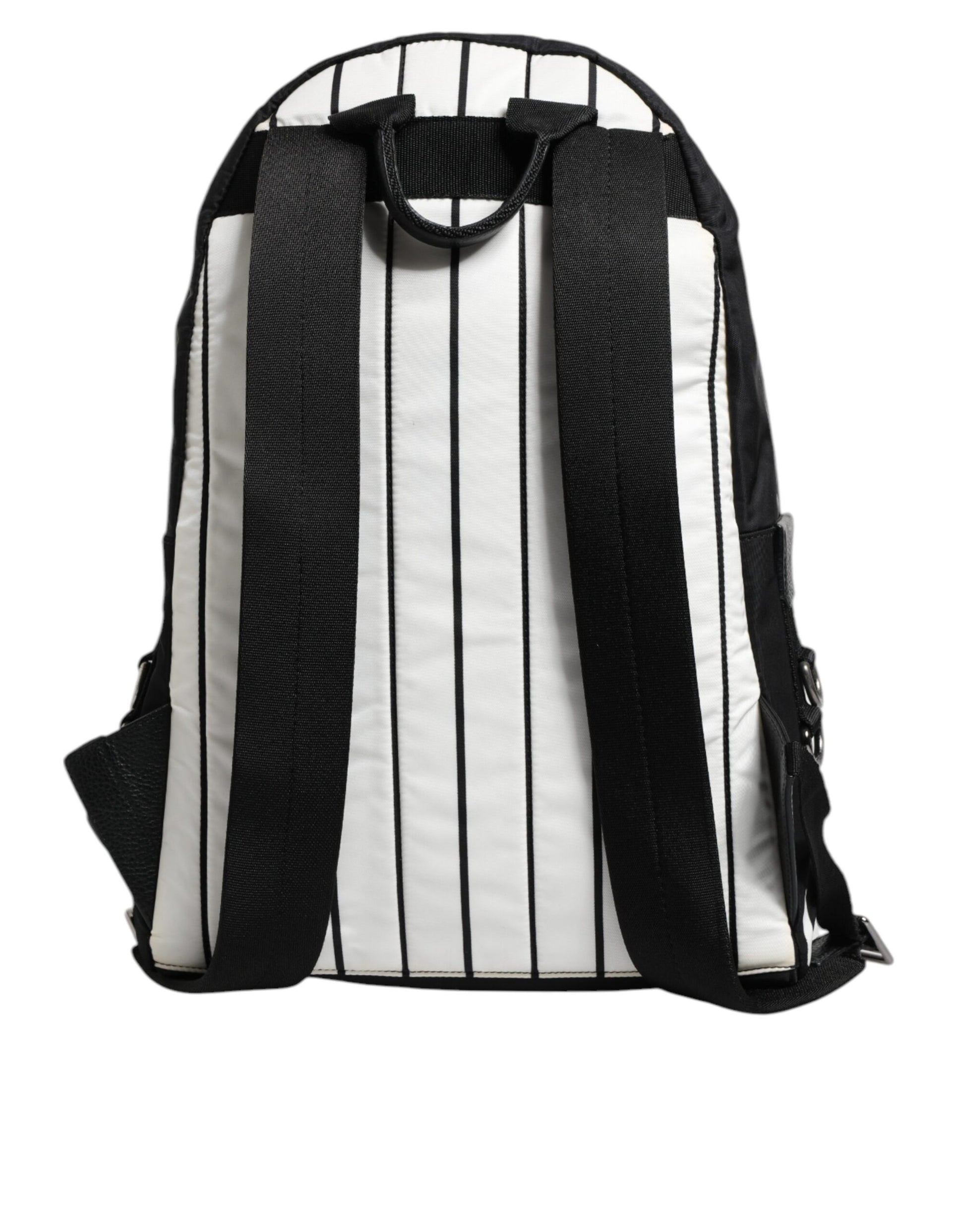 Dolce &amp; Gabbana Schwarz Weiß Vulcano Royal King Print Männer Rucksack Tasche