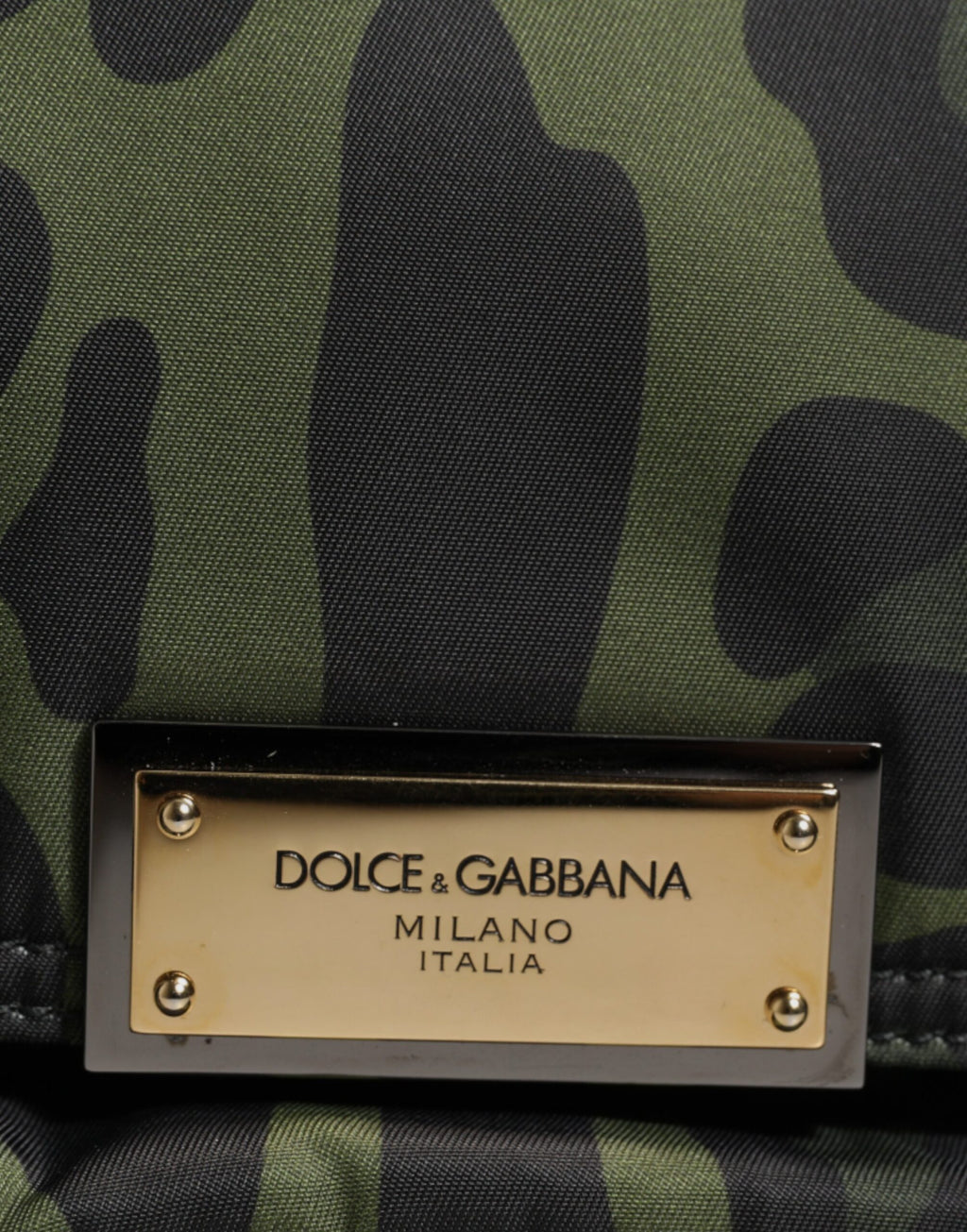 Dolce &amp; Gabbana – Grüne Umhängetasche aus Nylon mit Leopardenmuster