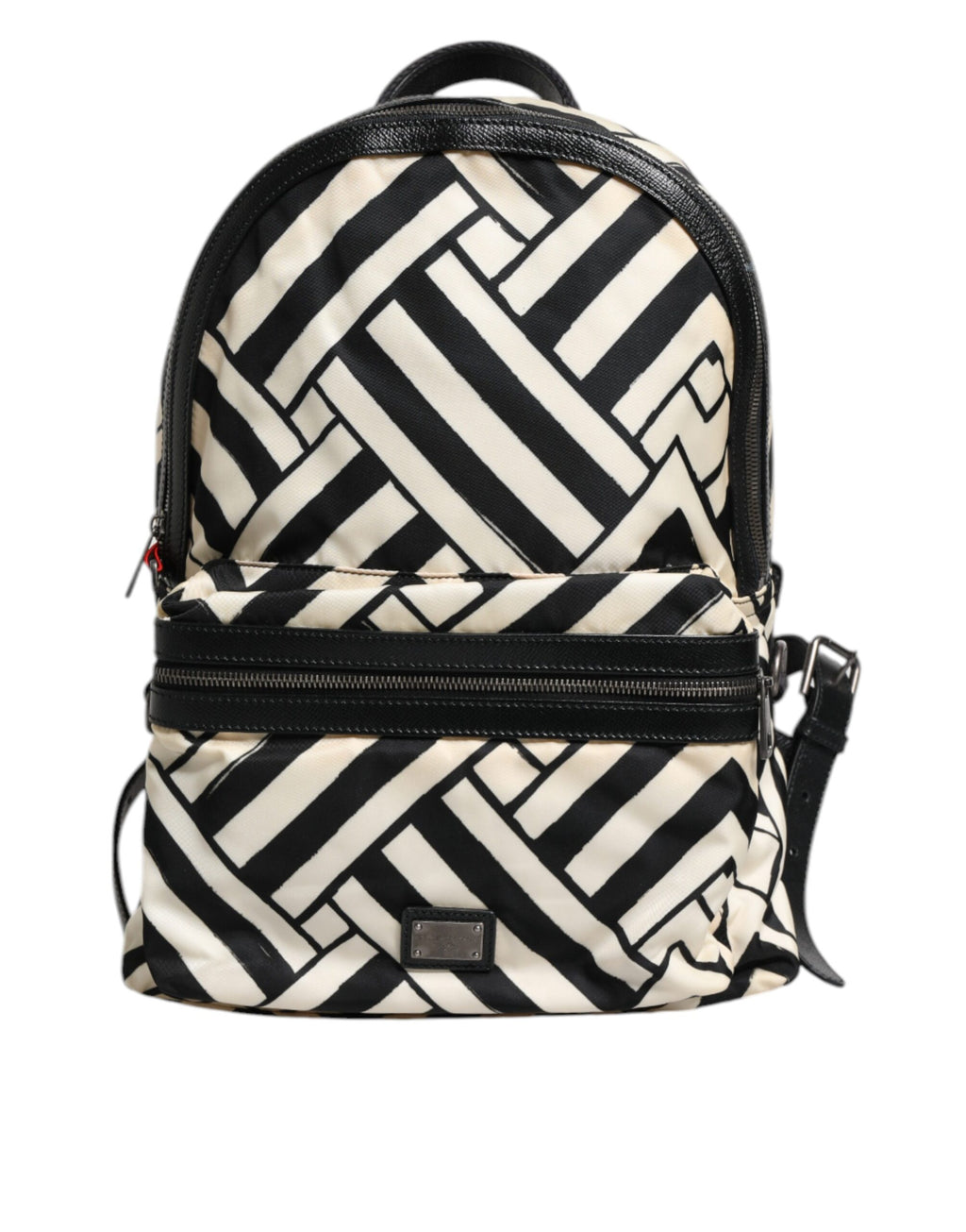 Dolce &amp; Gabbana Reiserucksack aus Nylon und Leder in Schwarz und Weiß