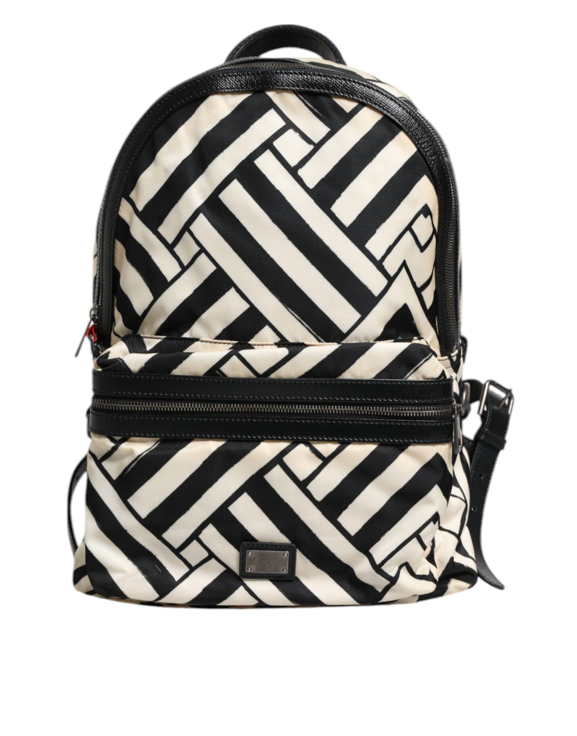 Dolce &amp; Gabbana Reiserucksack aus Nylon und Leder in Schwarz und Weiß