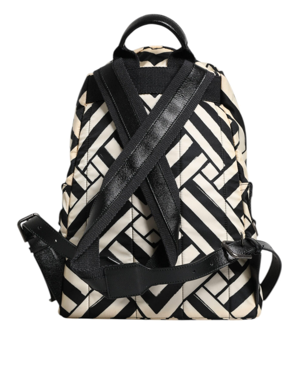 Dolce &amp; Gabbana Reiserucksack aus Nylon und Leder in Schwarz und Weiß